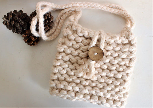 The Cottonwood Handknit Shoulder Bag in Ivory