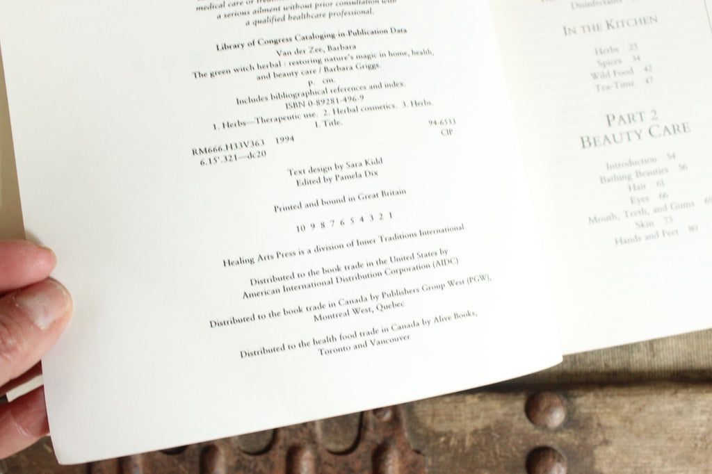 Vintage 1990s Book, "The Green Witch Herbal" by Barbara Griggs, 1994