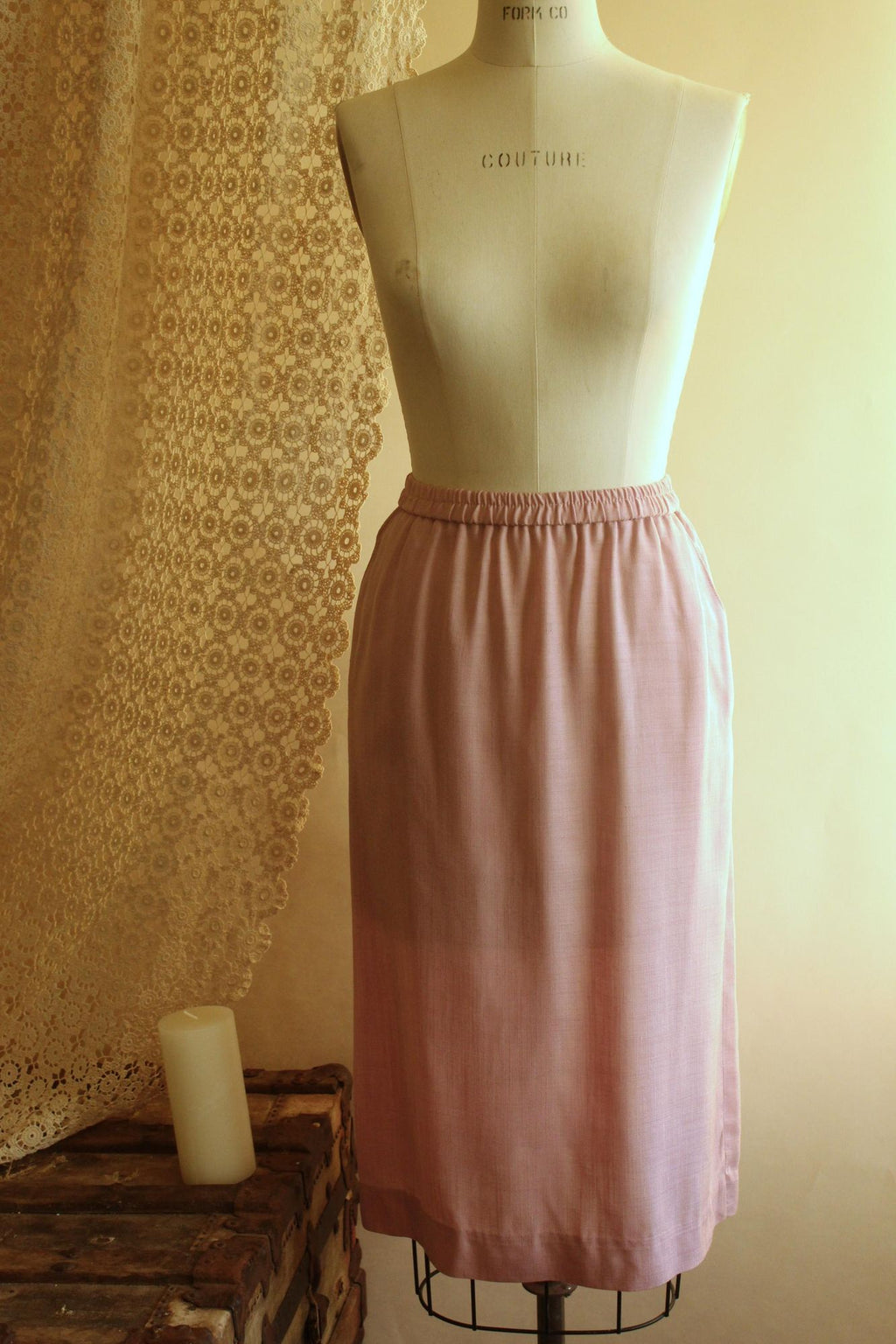 Vintage 1980s Campus Casuals Pink Skirt with Pockets