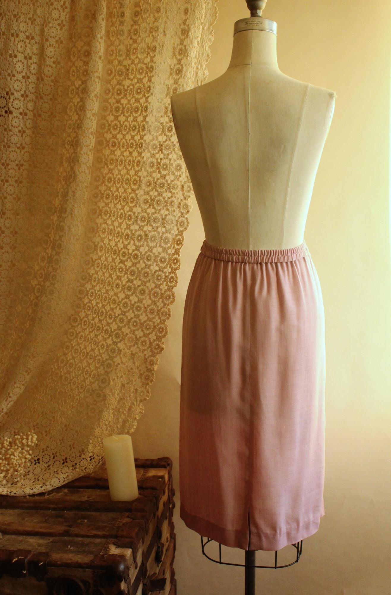 Vintage 1980s Campus Casuals Pink Skirt with Pockets