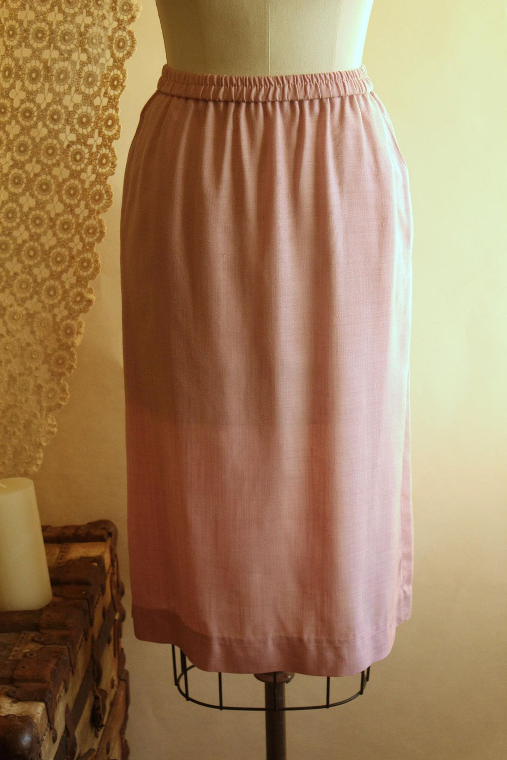 Vintage 1980s Campus Casuals Pink Skirt with Pockets