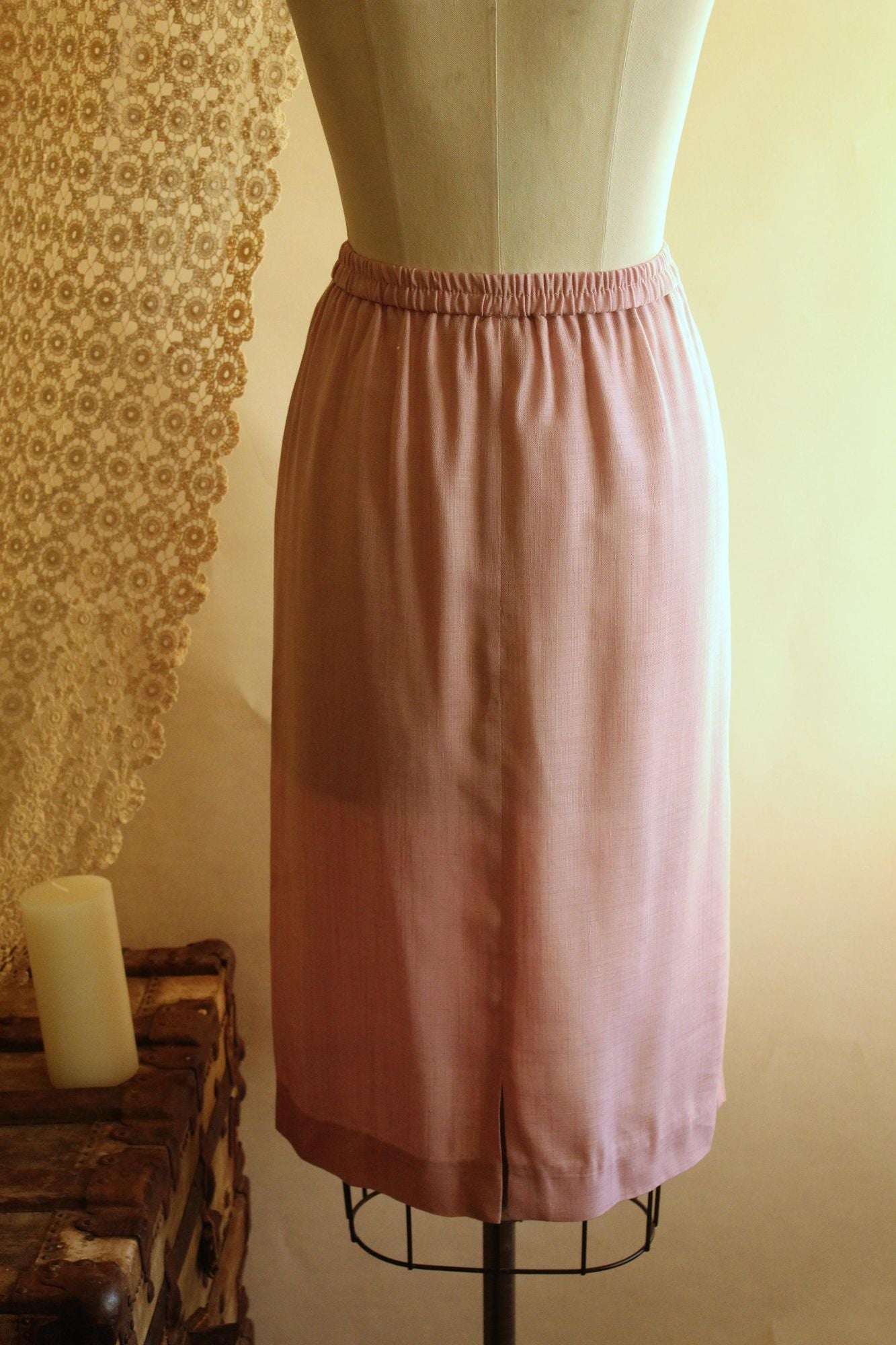 Vintage 1980s Campus Casuals Pink Skirt with Pockets