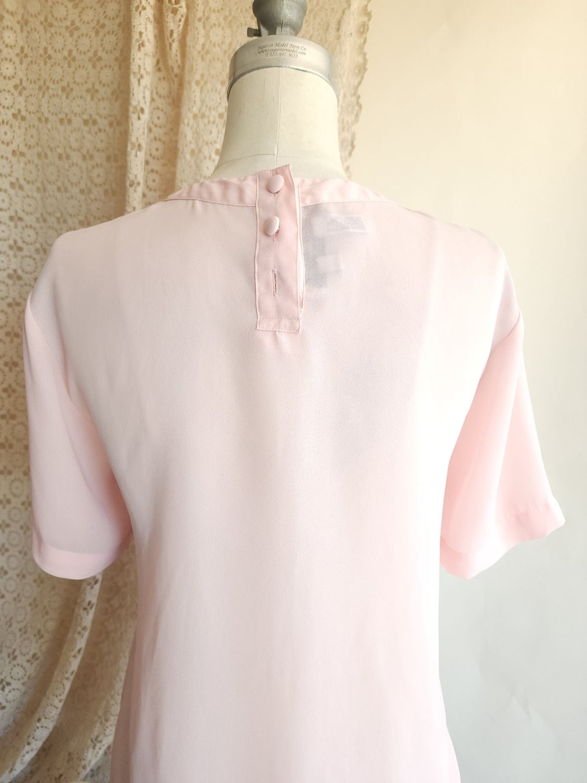 Vintage 1980s 1990s Laura & Jayne Pink Pleated Blouse