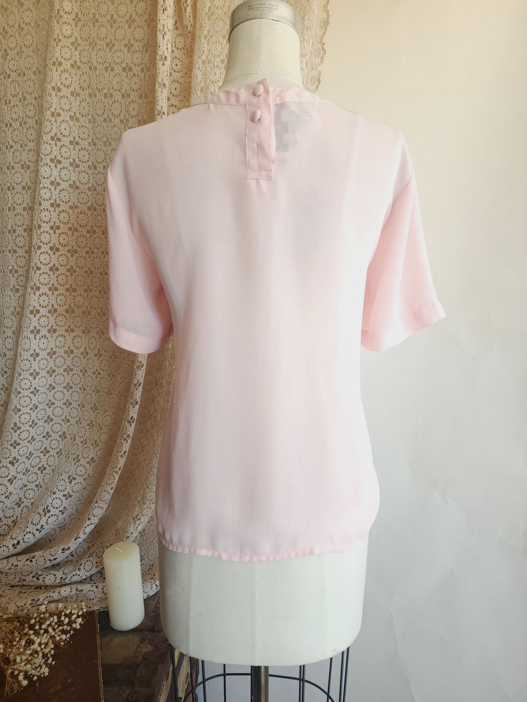 Vintage 1980s 1990s Laura & Jayne Pink Pleated Blouse