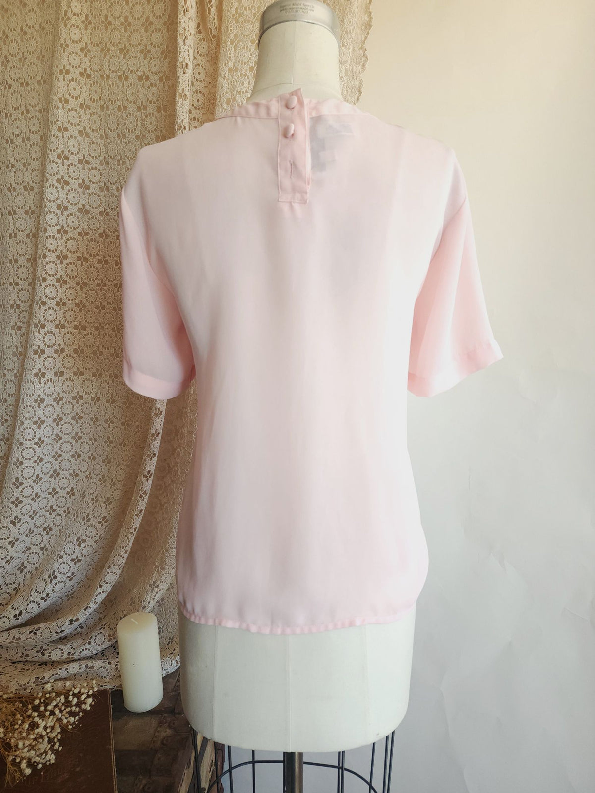 Vintage 1980s 1990s Laura & Jayne Pink Pleated Blouse