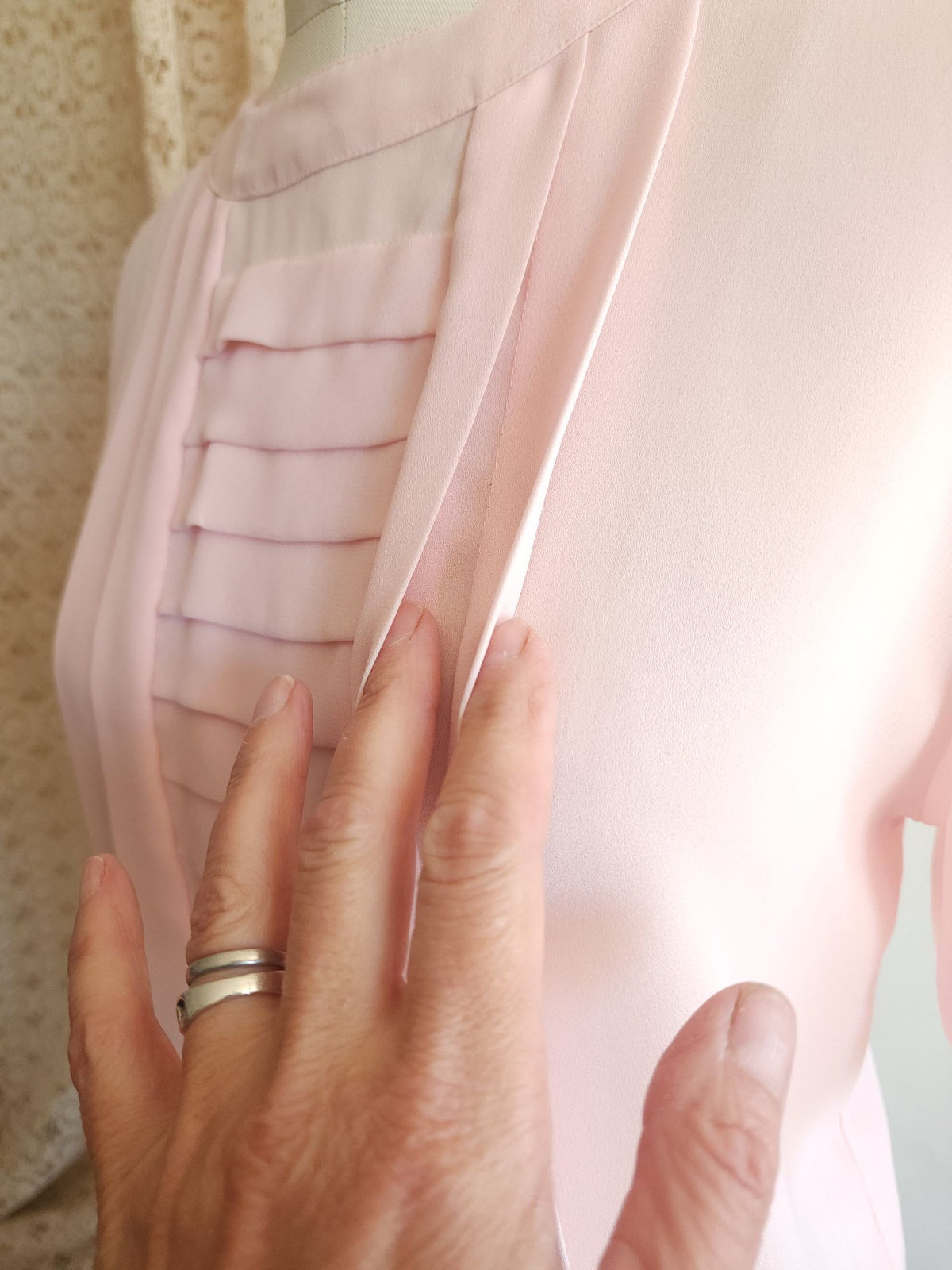 Vintage 1980s 1990s Laura & Jayne Pink Pleated Blouse
