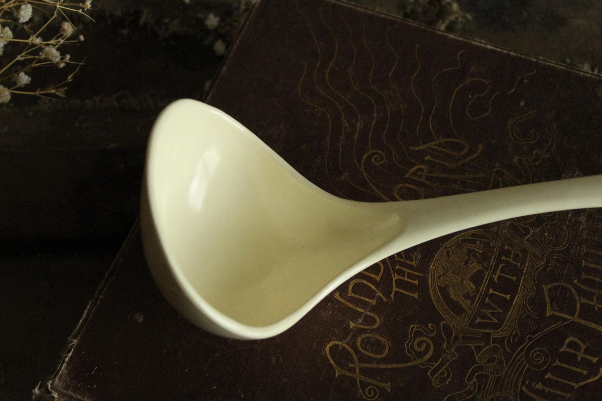 Vintage 1970s Large Cream Melamine Ware Serving Spoon