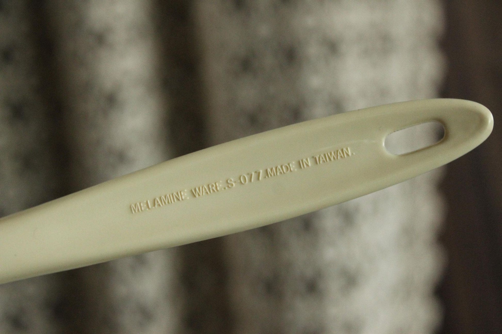Vintage 1970s Large Cream Melamine Ware Serving Spoon