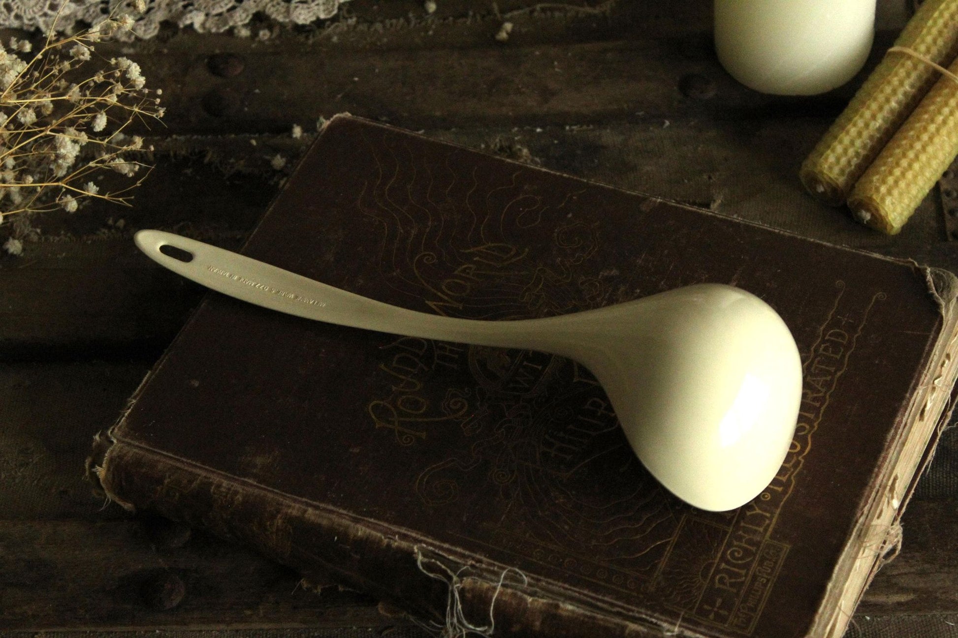 Vintage 1970s Large Cream Melamine Ware Serving Spoon