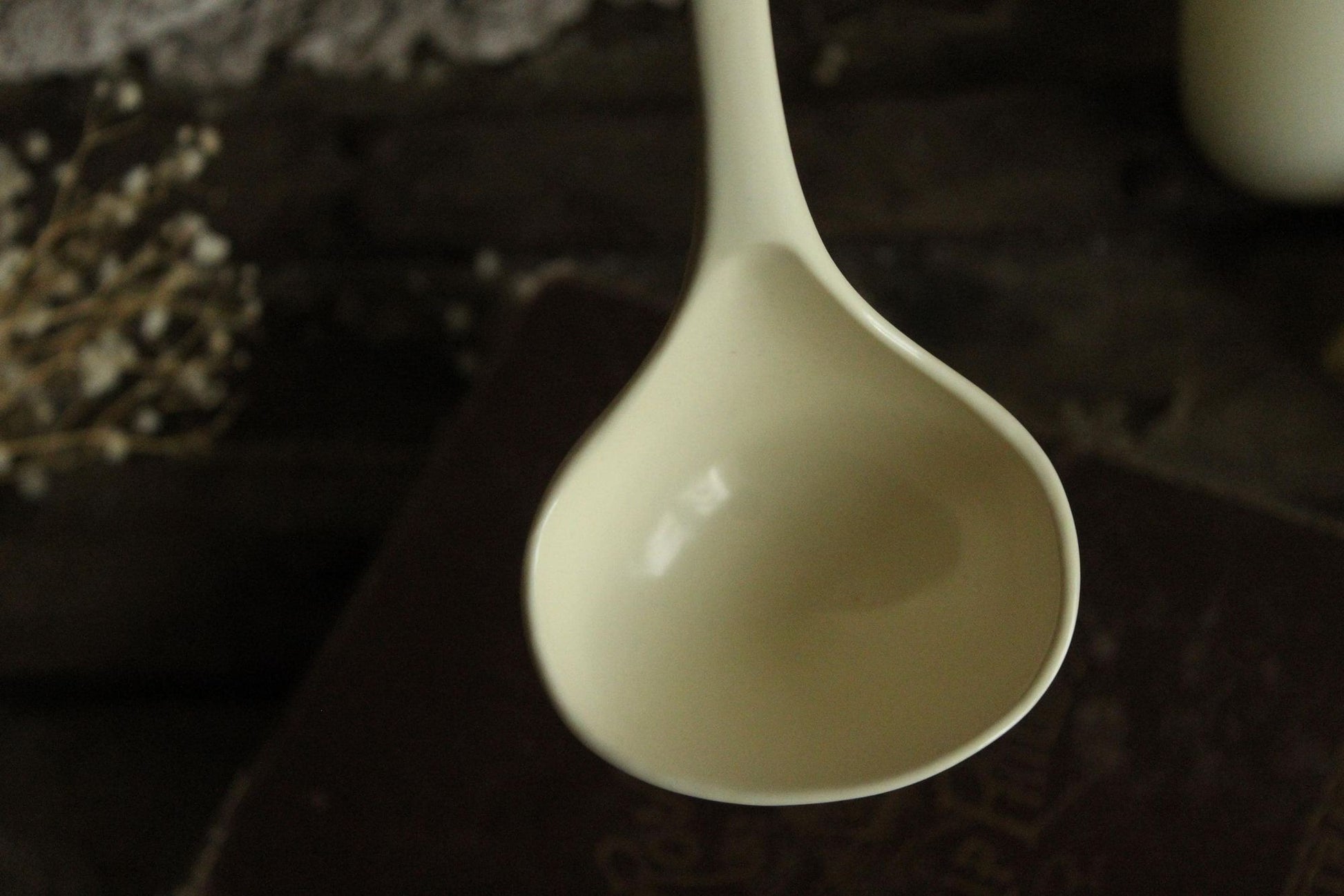 Vintage 1970s Large Cream Melamine Ware Serving Spoon