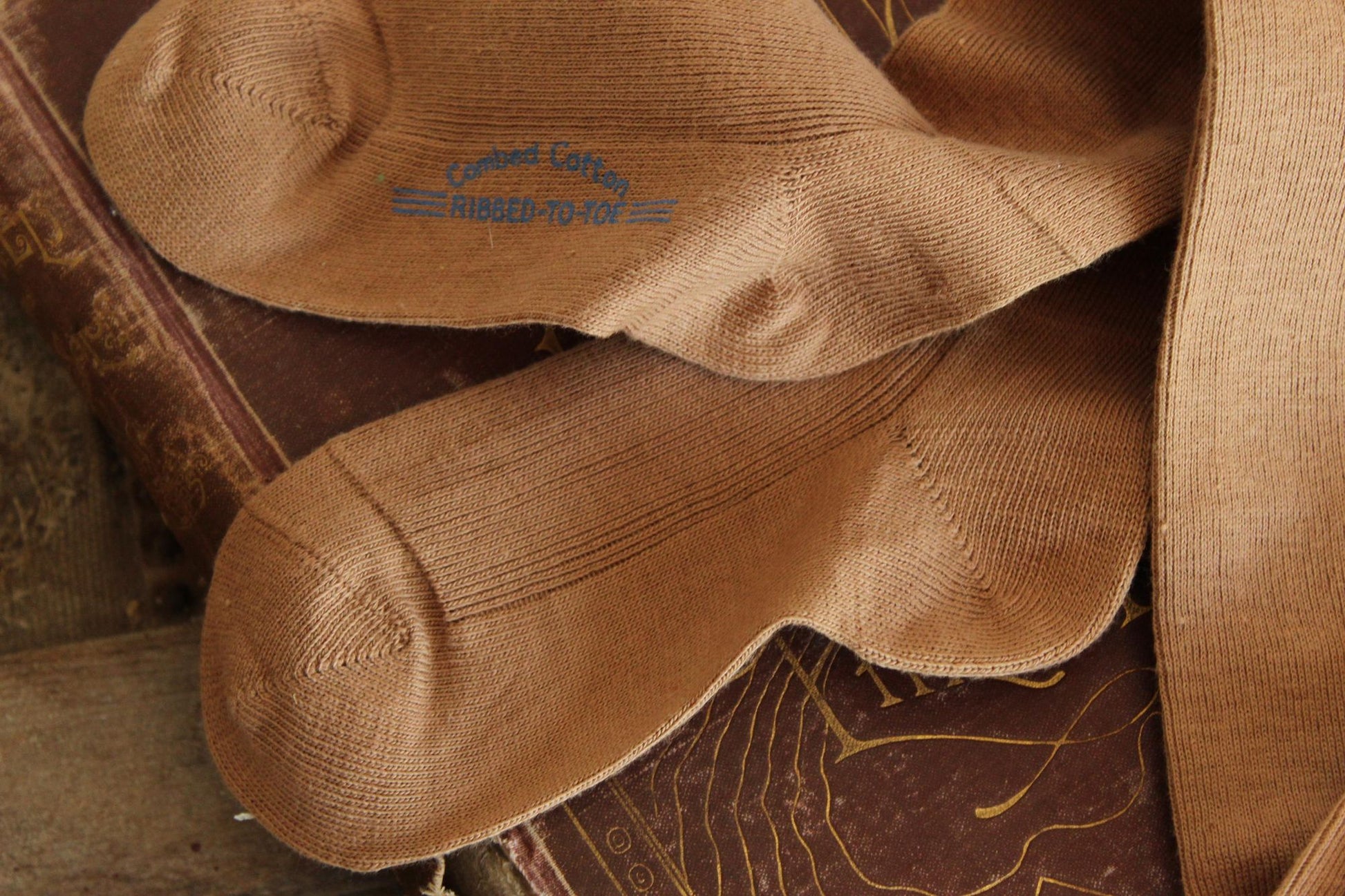 Vintage New with Tags Beige Thigh High Children's Socks