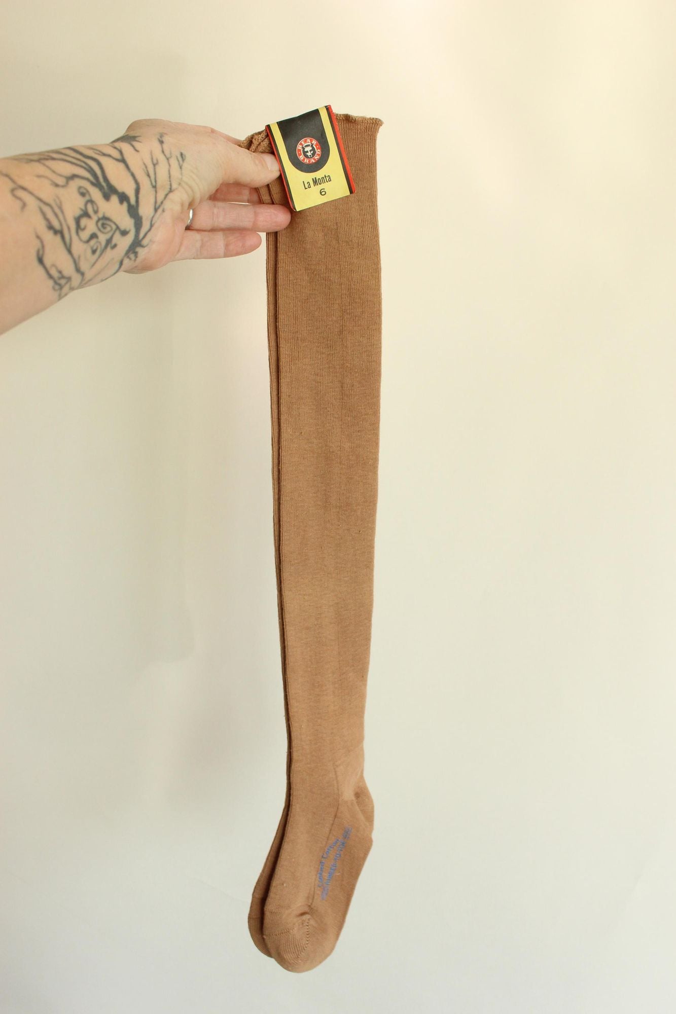 Vintage New with Tags Beige Thigh High Children's Socks