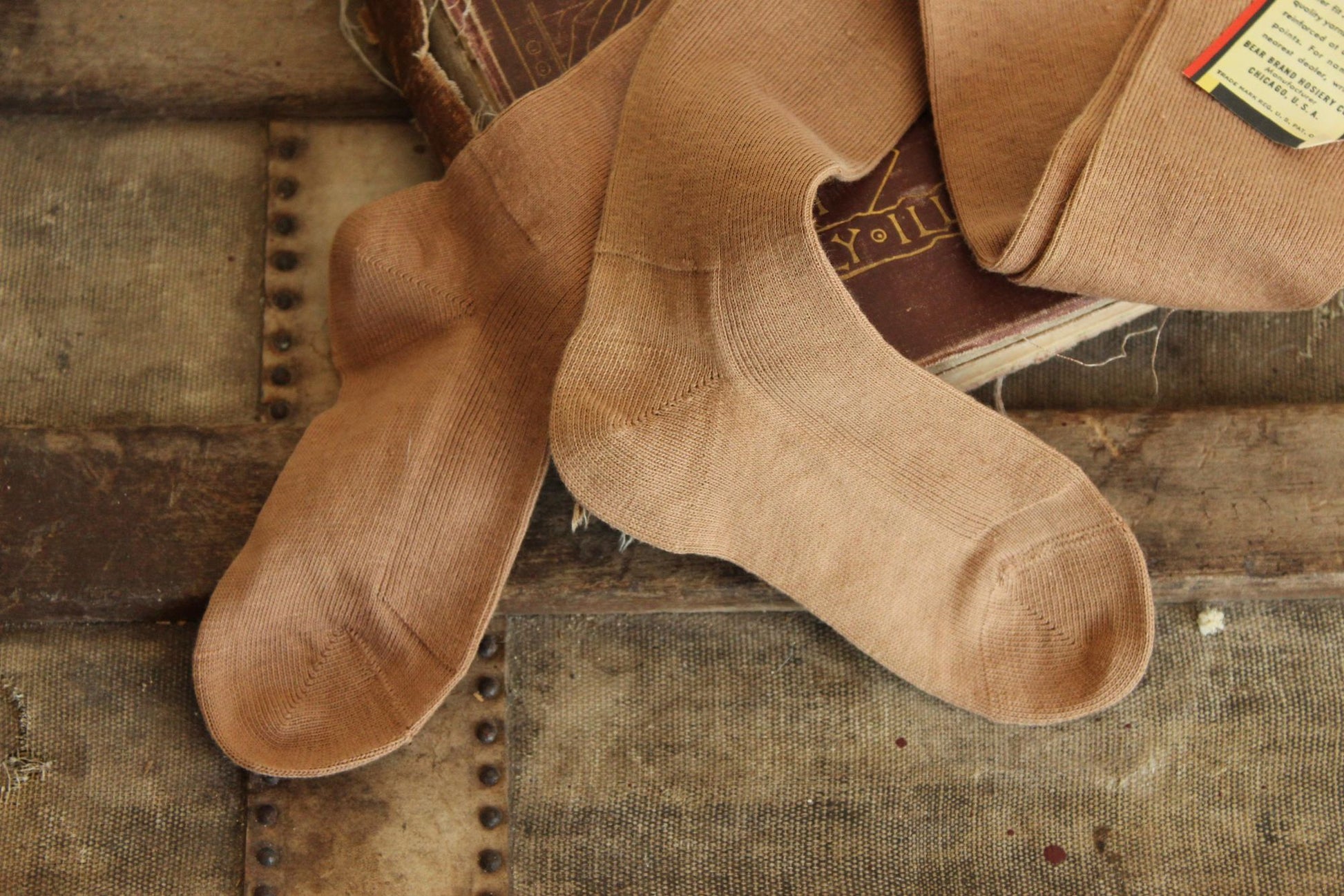 Vintage New with Tags Beige Thigh High Children's Socks