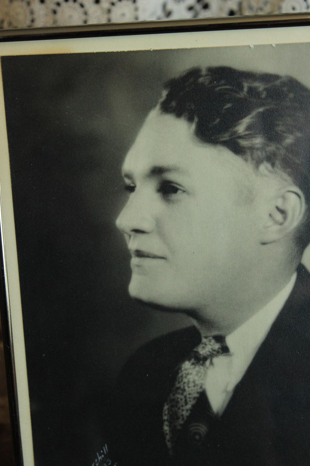 Vintage 1930s Black and White Studio Men's Portrait Photograph