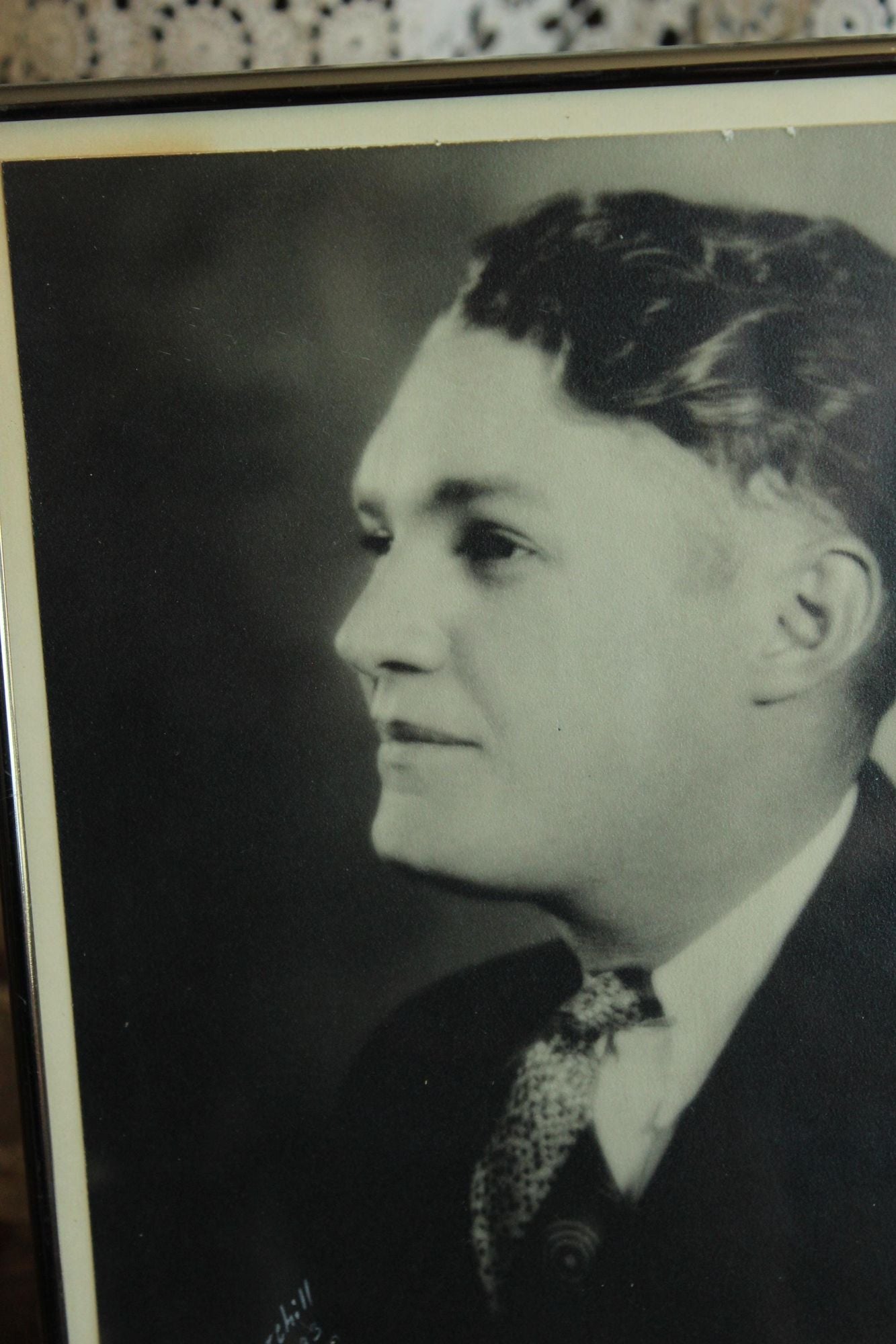 Vintage 1930s Black and White Studio Men's Portrait Photograph