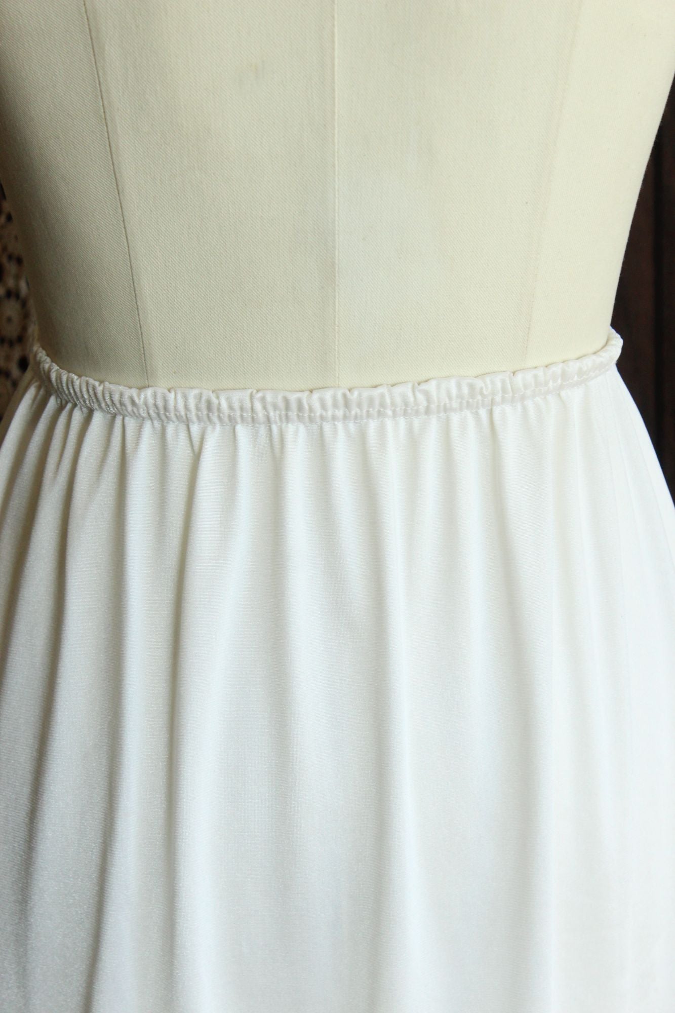 Vintage 1980s Pierre Cardin White Nylon Half Slip, Size Small