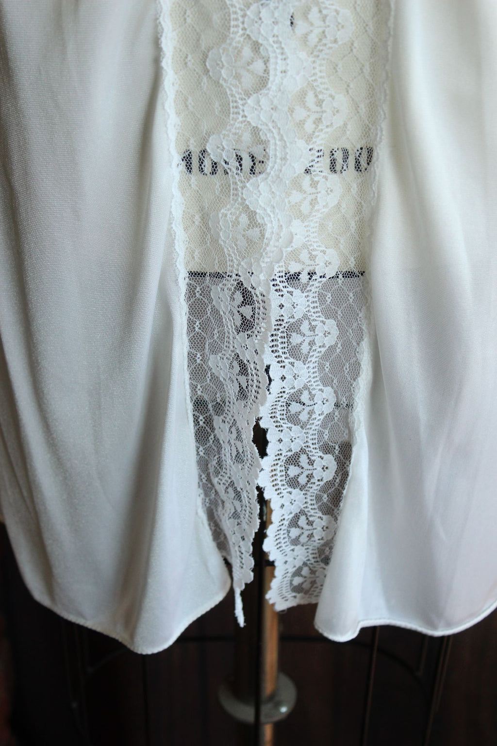 Vintage 1980s Pierre Cardin White Nylon Half Slip, Size Small