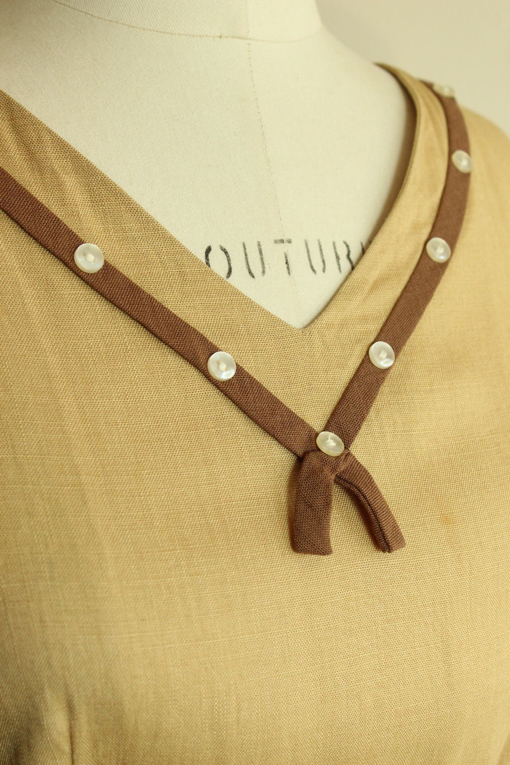 Vintage 1950s Gold Lampl Dress With Jacket and Belt