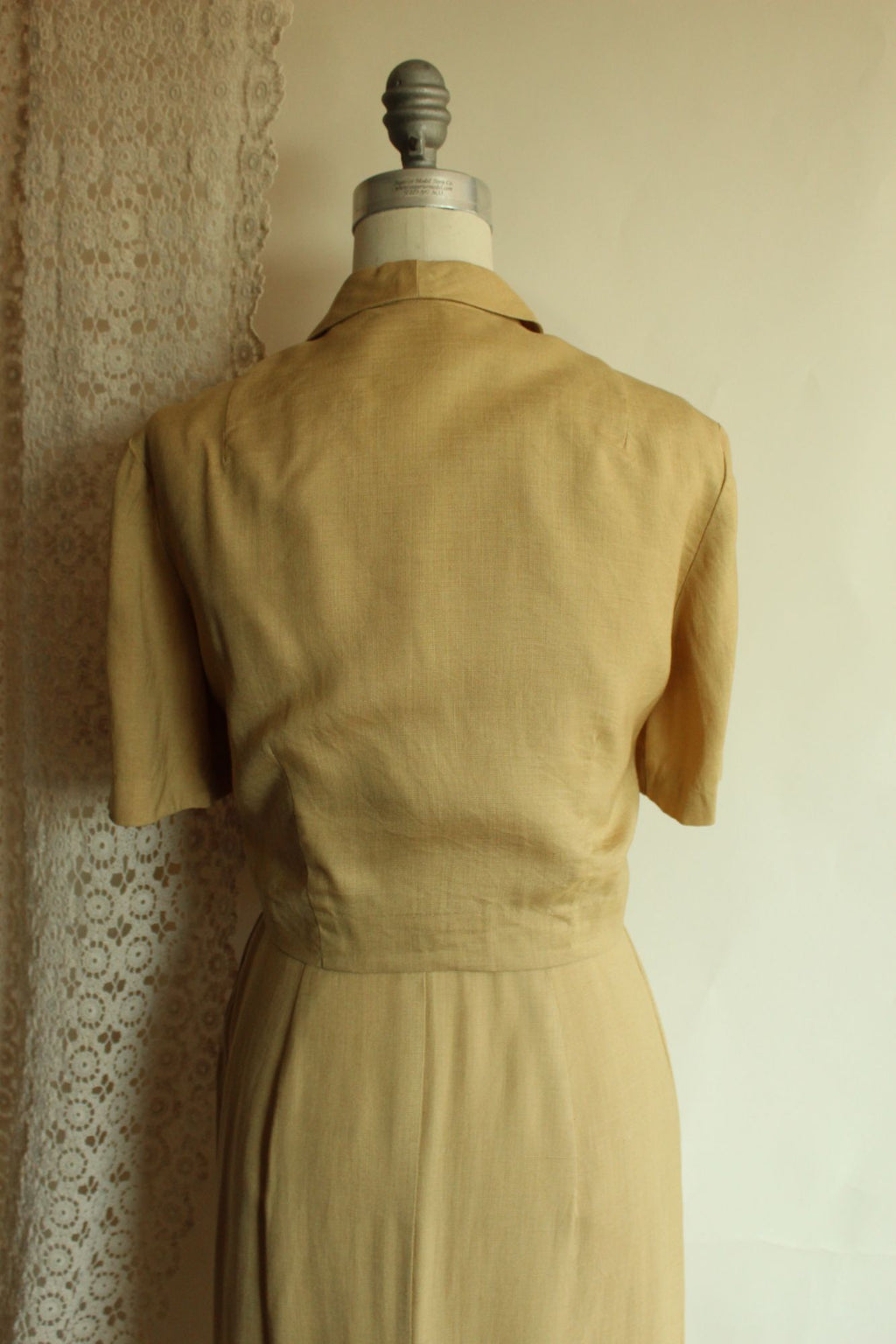 Vintage 1950s Gold Lampl Dress With Jacket and Belt