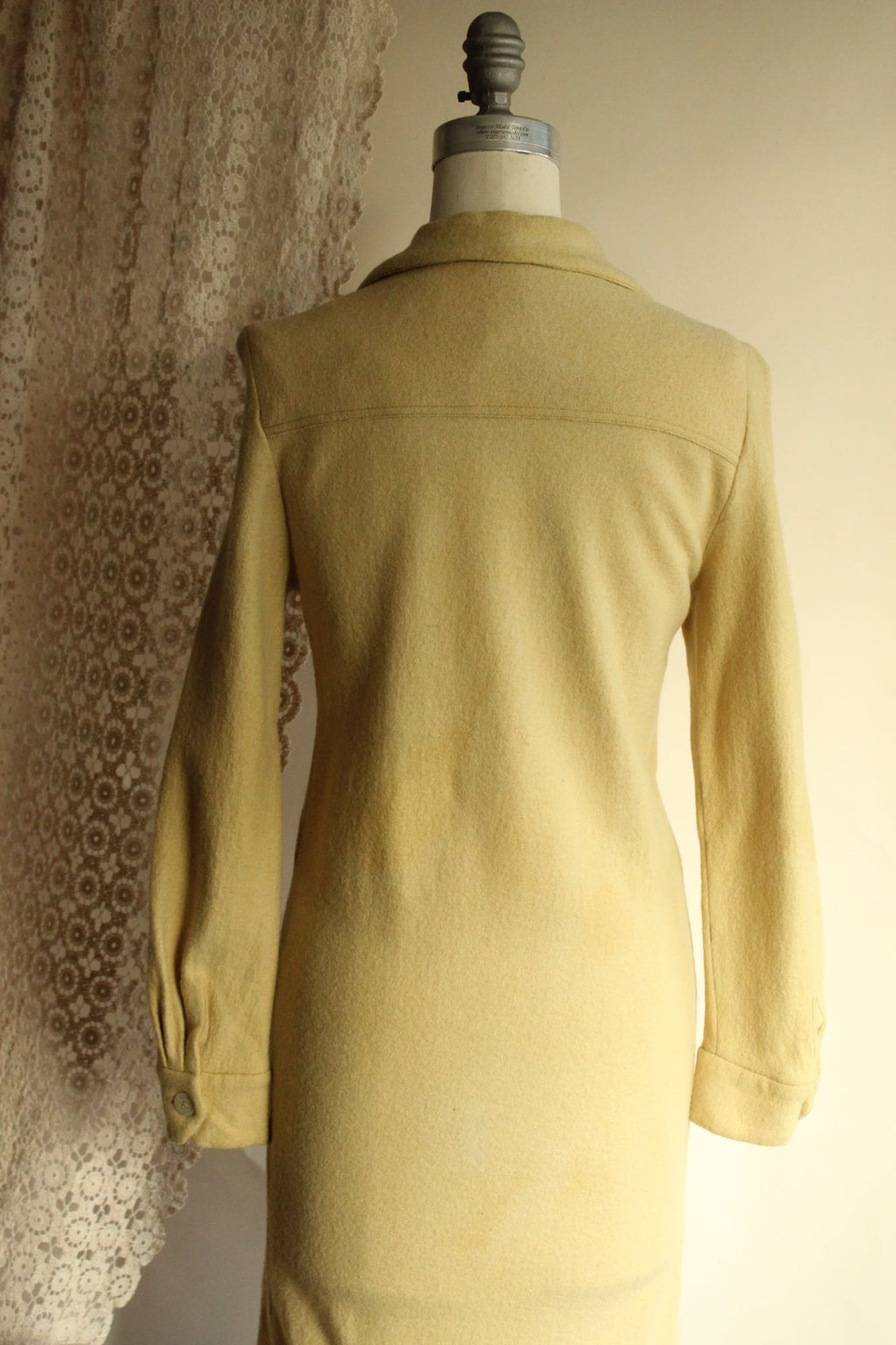 Vintage 1960s Fred Rothschild Yellow Wool Coat Dress