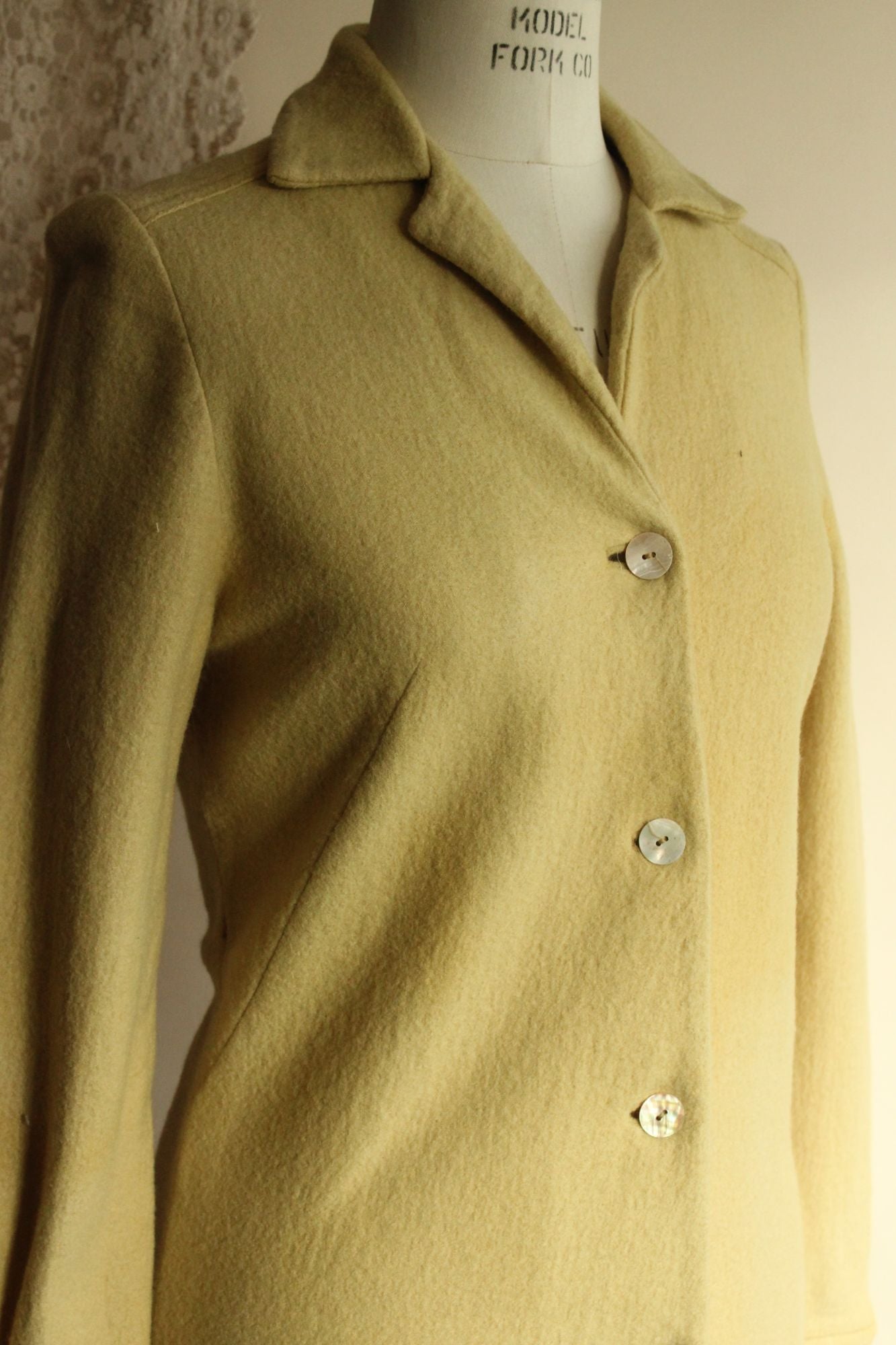 Vintage 1960s Fred Rothschild Yellow Wool Coat Dress