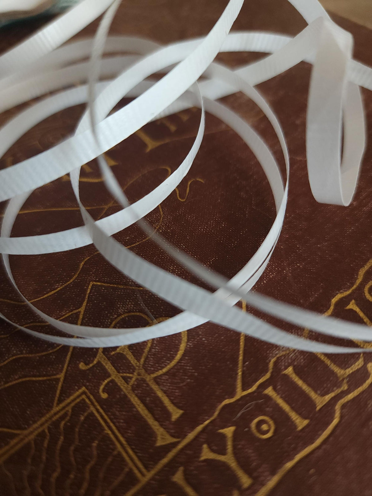 Vintage 1980s 1990s Curl Ribbon, Plus Mark White 3/16" Wide, Partial Spool