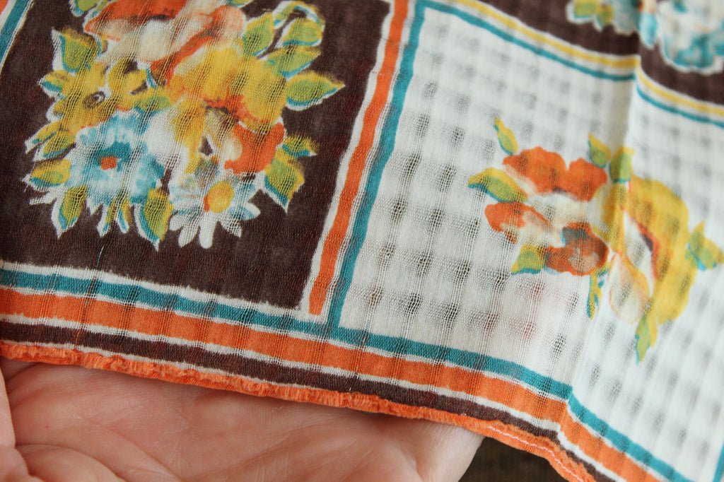 Vintage Autumn Wildflower Floral Print Cotton Hankie