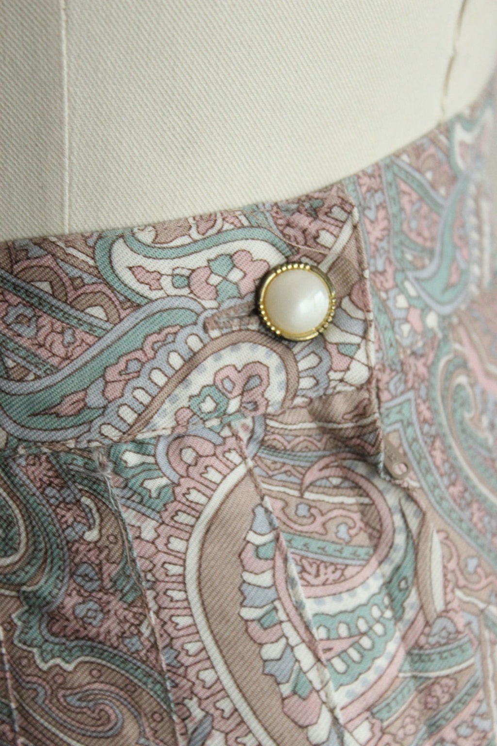 Vintage 1990s SK & Company Pleated  Paisley Print Skirt