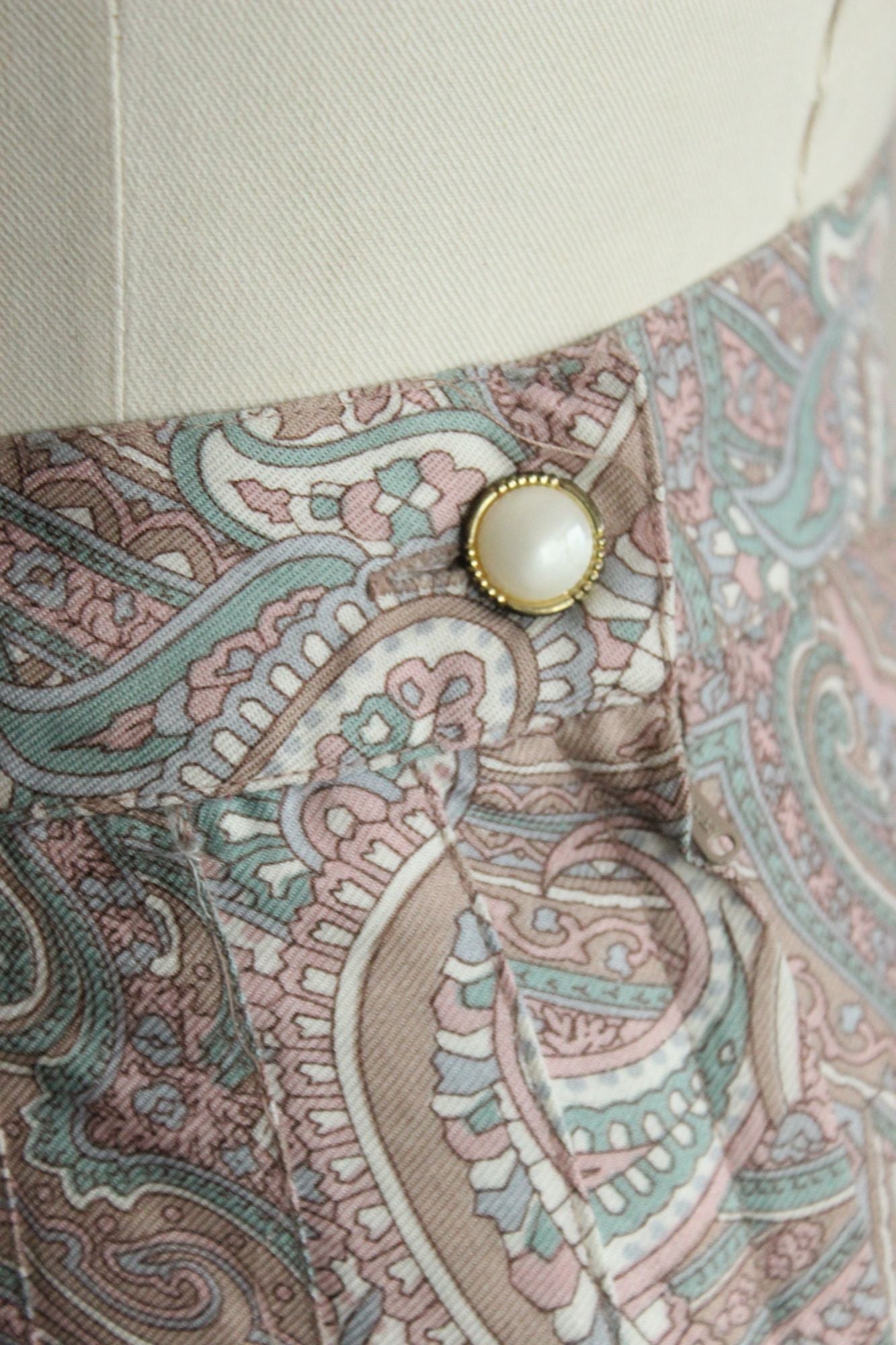 Vintage 1990s SK & Company Pleated  Paisley Print Skirt