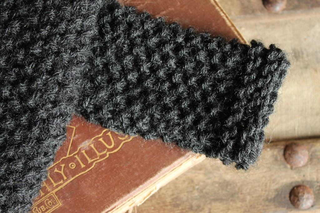 The "Twilight Cloud" Hand Knit Fingerless Gloves in Gray