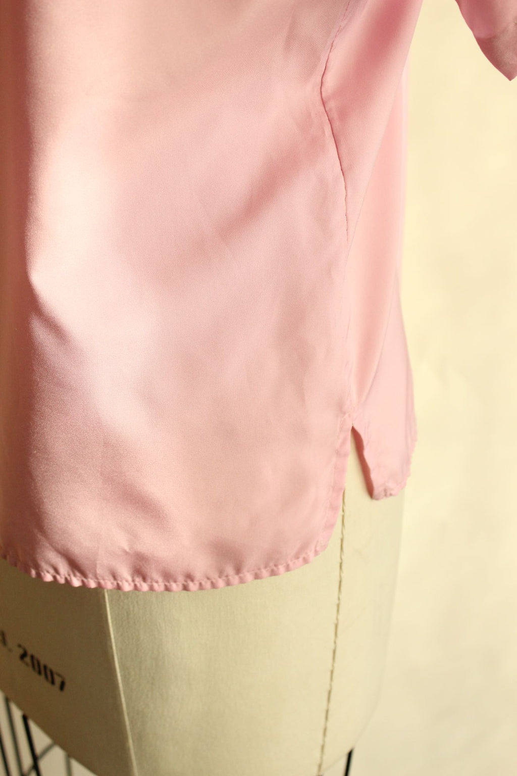 Vintage 1990s Pink Blouse with Buttons at Shoulder