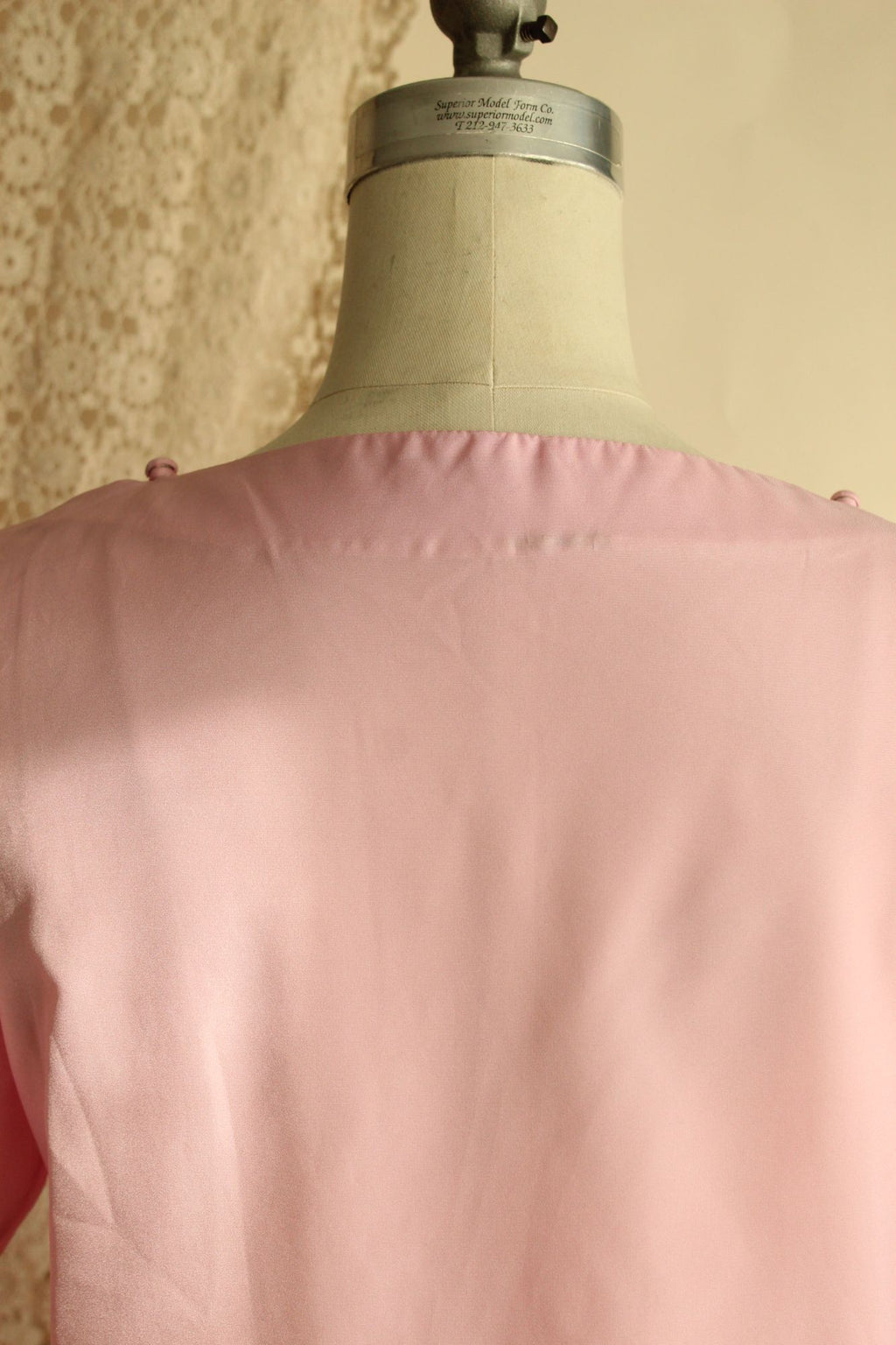 Vintage 1990s Pink Blouse with Buttons at Shoulder