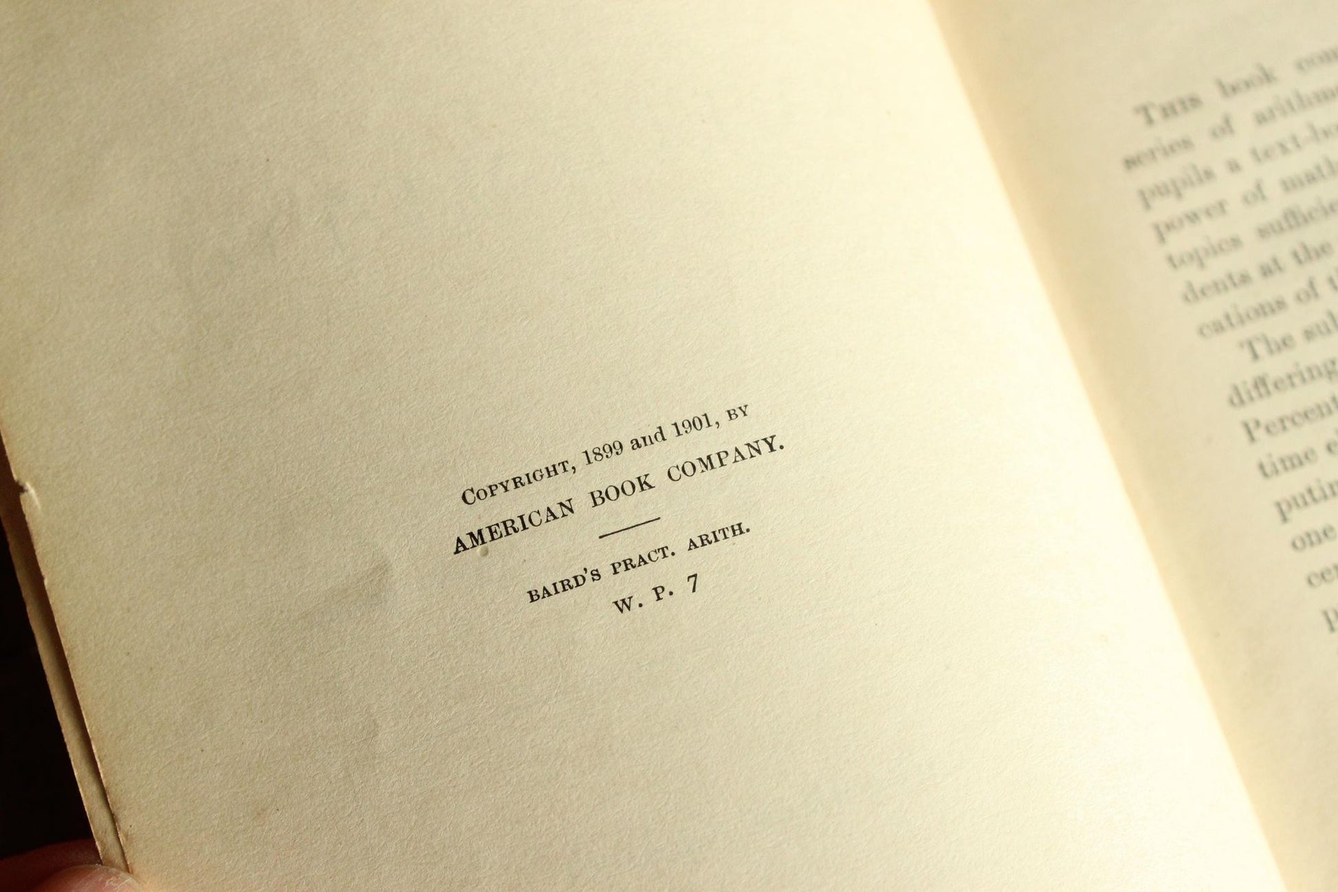 Vintage 1900s Book, "Practical Arithmetic, Grammer Grades" by S. W. Baird, Published by American Book Company