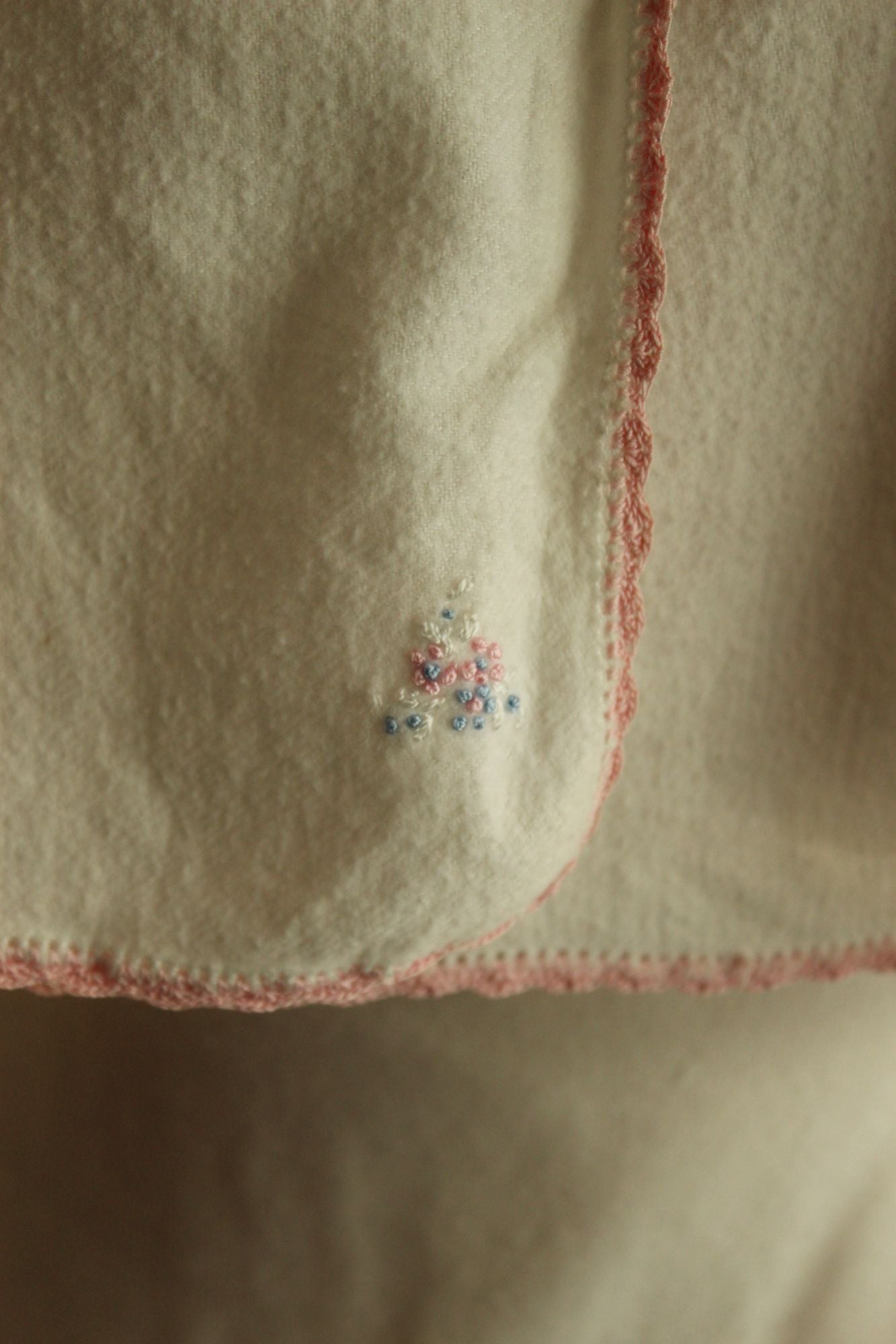 Vintage 1950s Baby Bed Jacket With Floral Embroidery