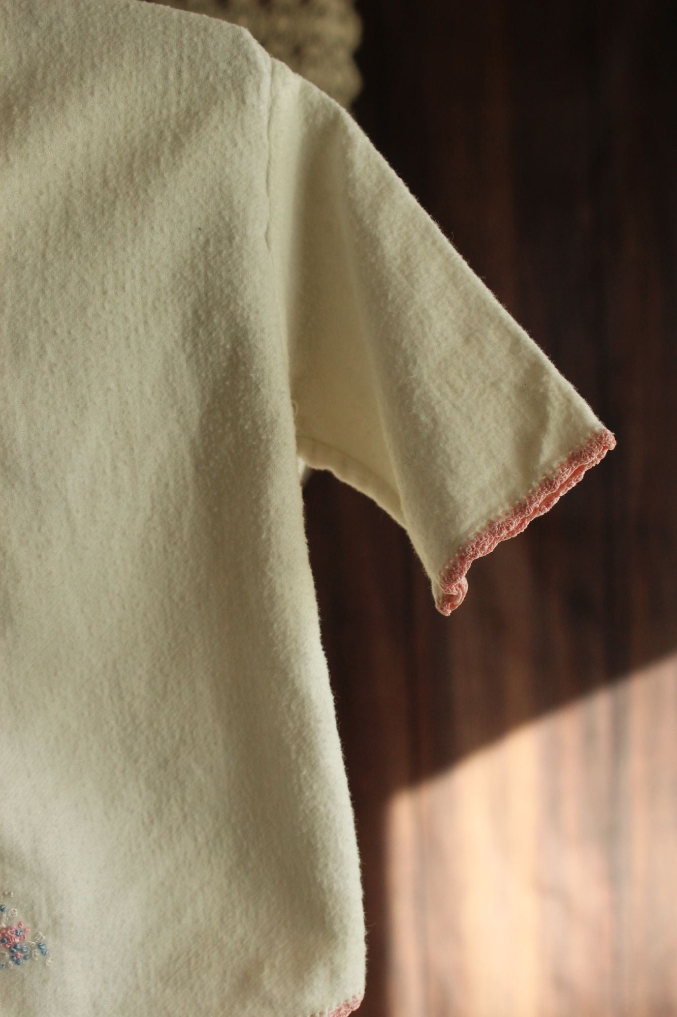 Vintage 1950s Baby Bed Jacket With Floral Embroidery