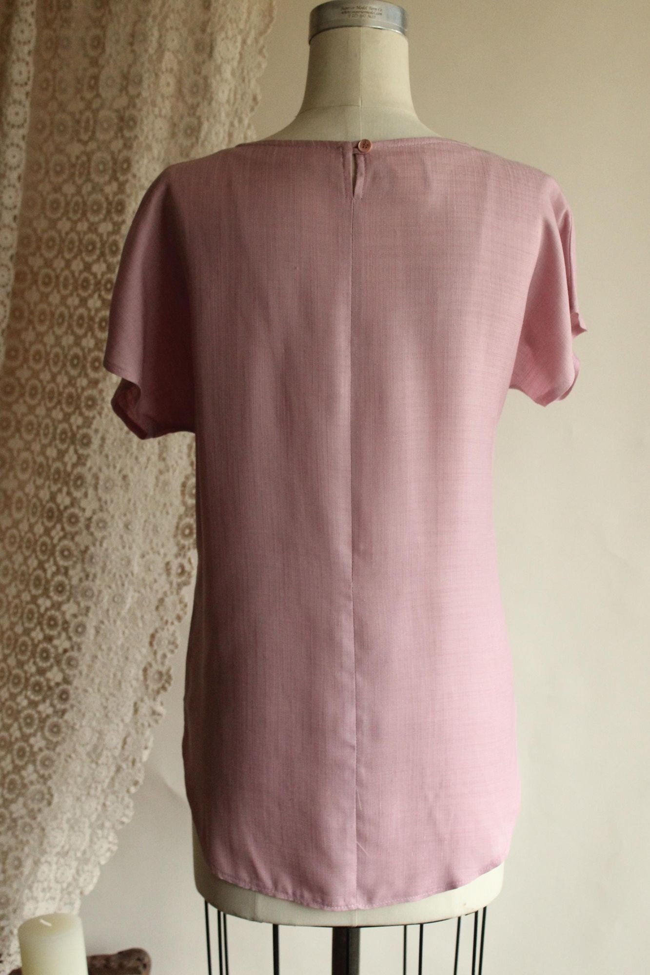Vintage 1980s Campus Casuals Pink Woven Top
