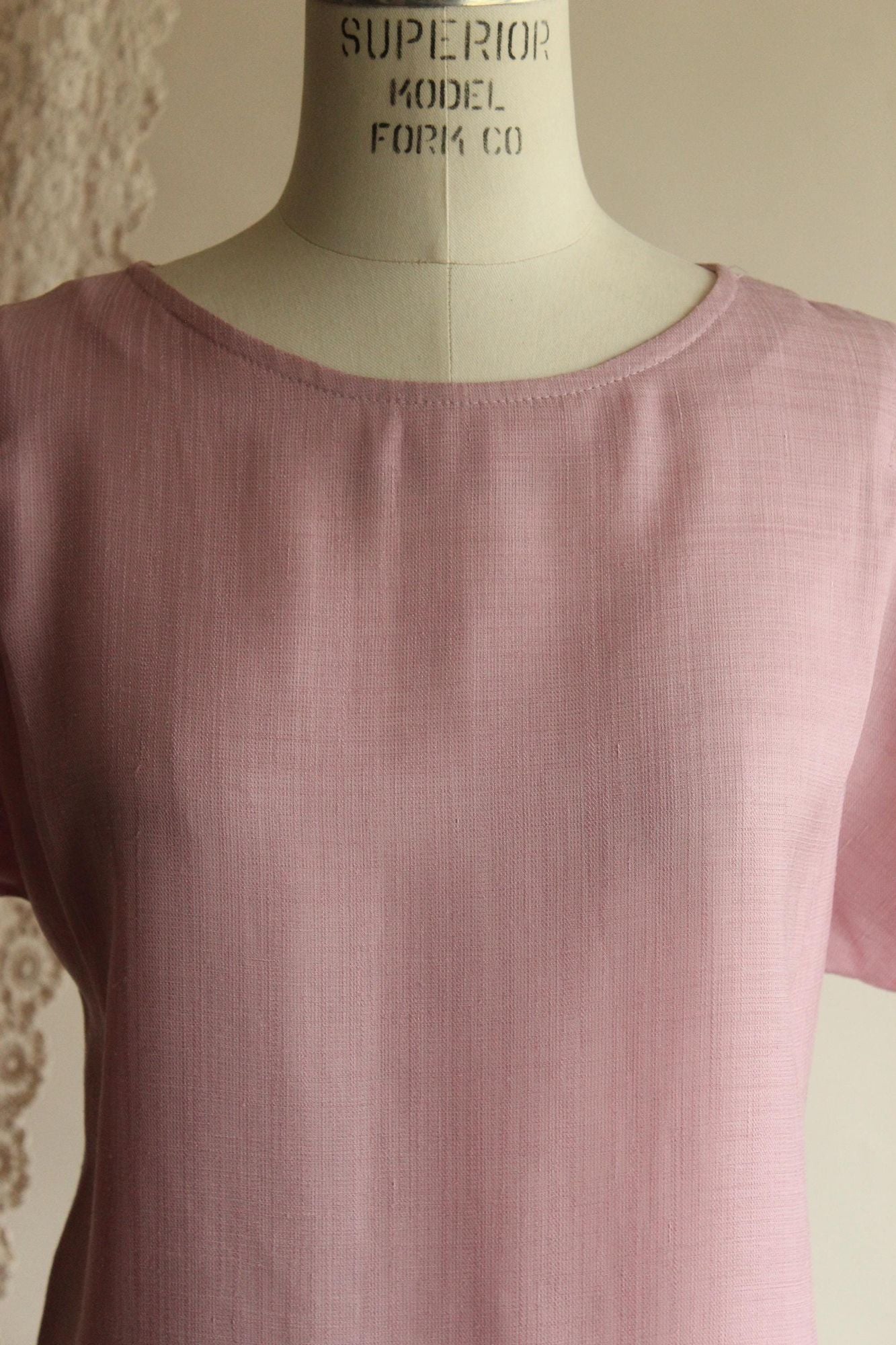 Vintage 1980s Campus Casuals Pink Woven Top