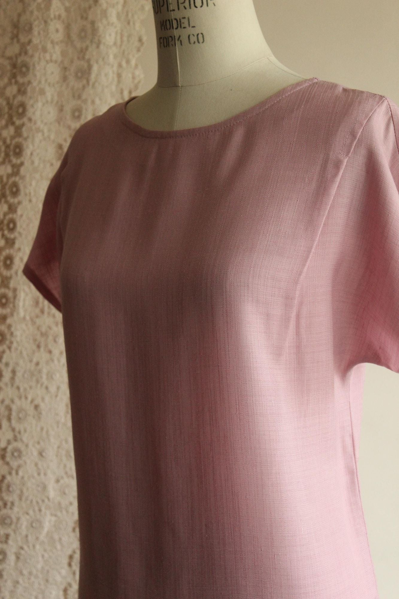 Vintage 1980s Campus Casuals Pink Woven Top