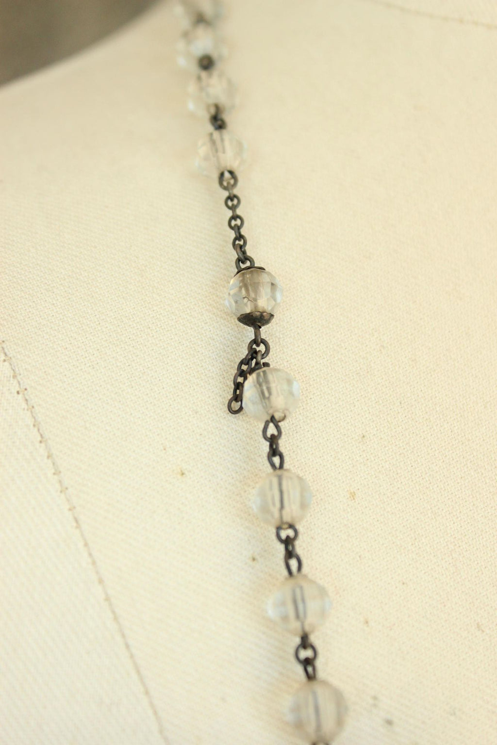 Vintage 1940s 1950s Signed McKenna Sterling Silver Rosary with Lucite Beads