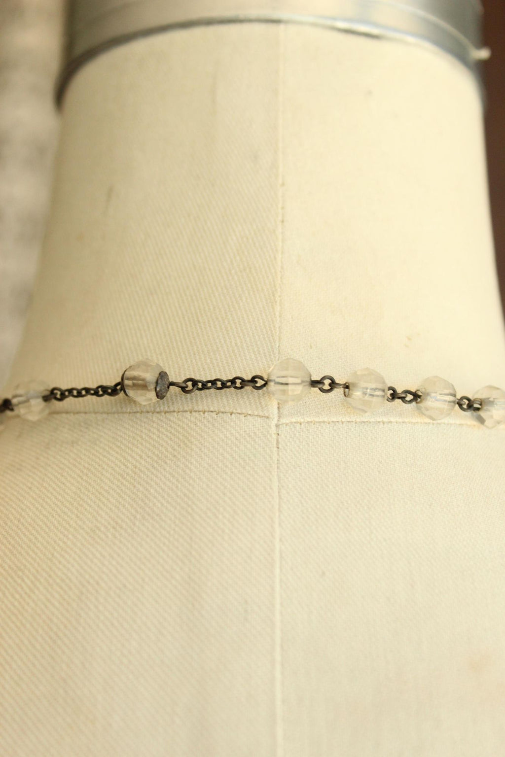 Vintage 1940s 1950s Signed McKenna Sterling Silver Rosary with Lucite Beads