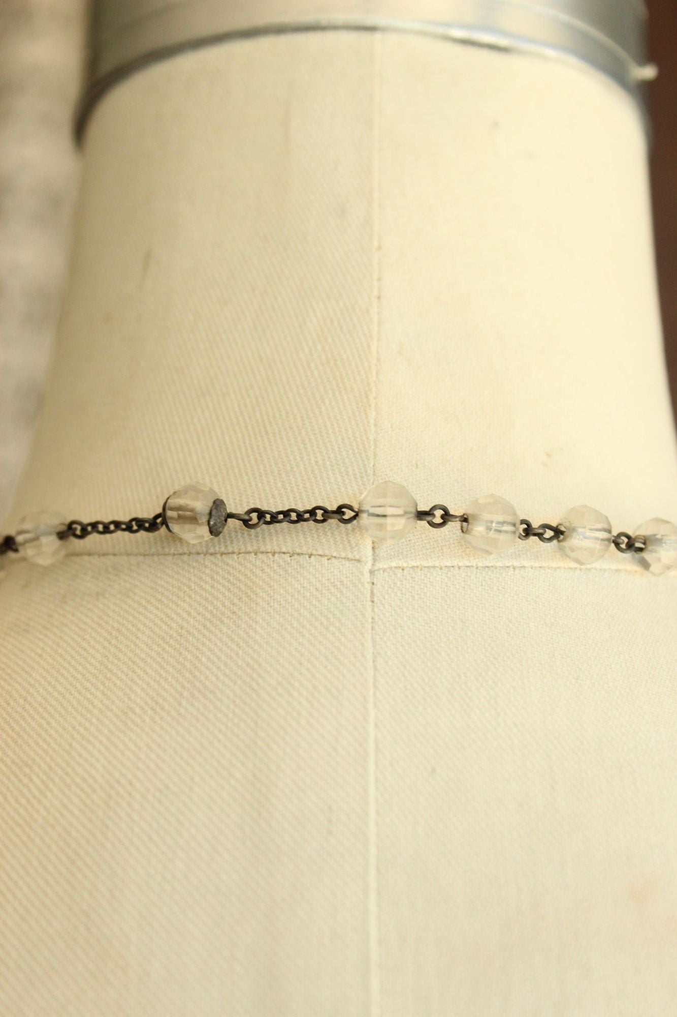 Vintage 1940s 1950s Signed McKenna Sterling Silver Rosary with Lucite Beads