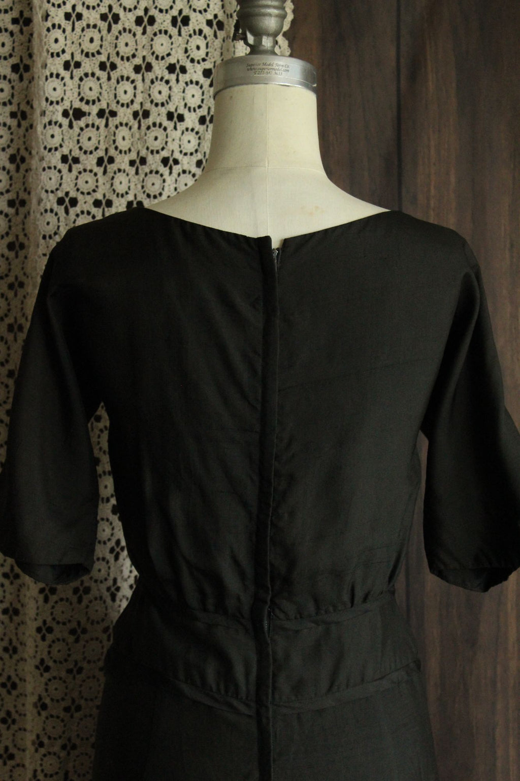Vintage 1950s 1960s Black Silk Dress by Carl Naftal