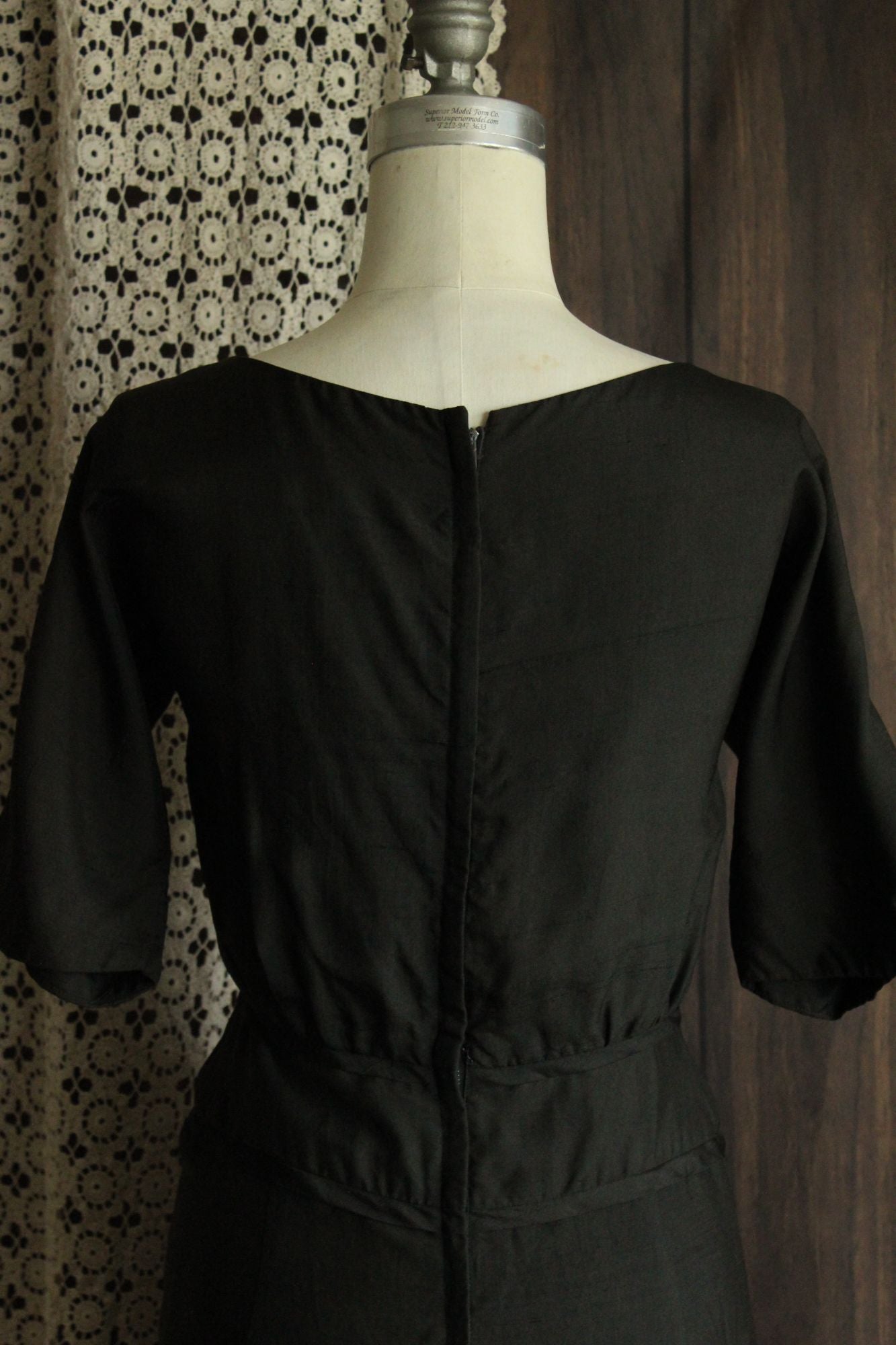 Vintage 1950s 1960s Black Silk Dress by Carl Naftal