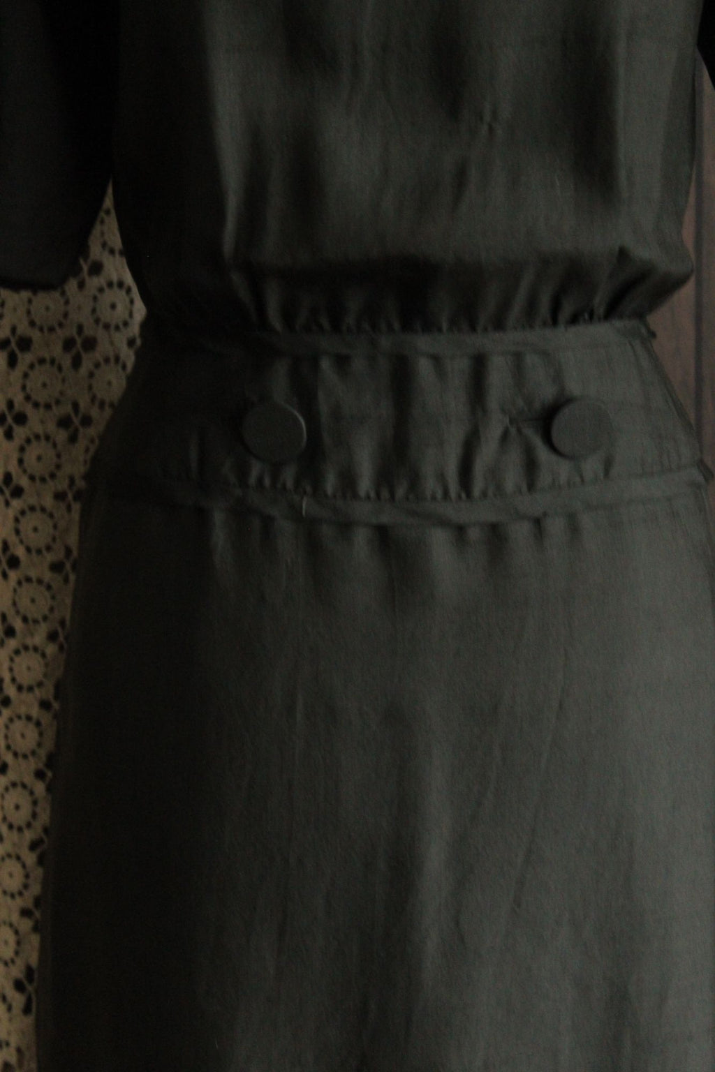Vintage 1950s 1960s Black Silk Dress by Carl Naftal