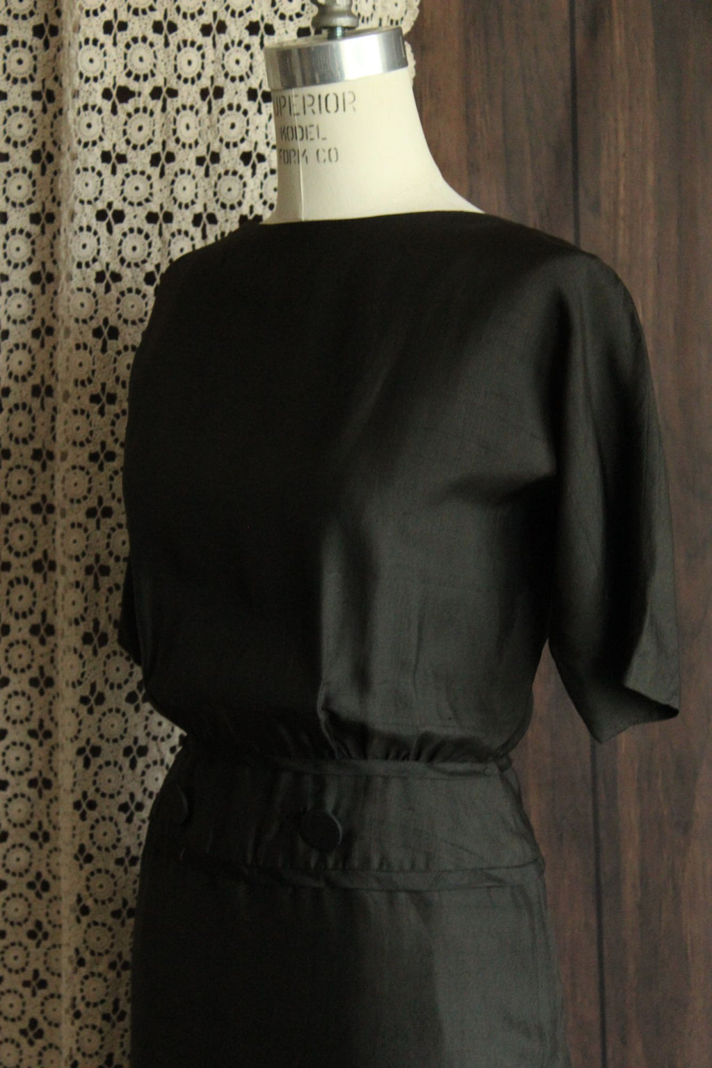 Vintage 1950s 1960s Black Silk Dress by Carl Naftal