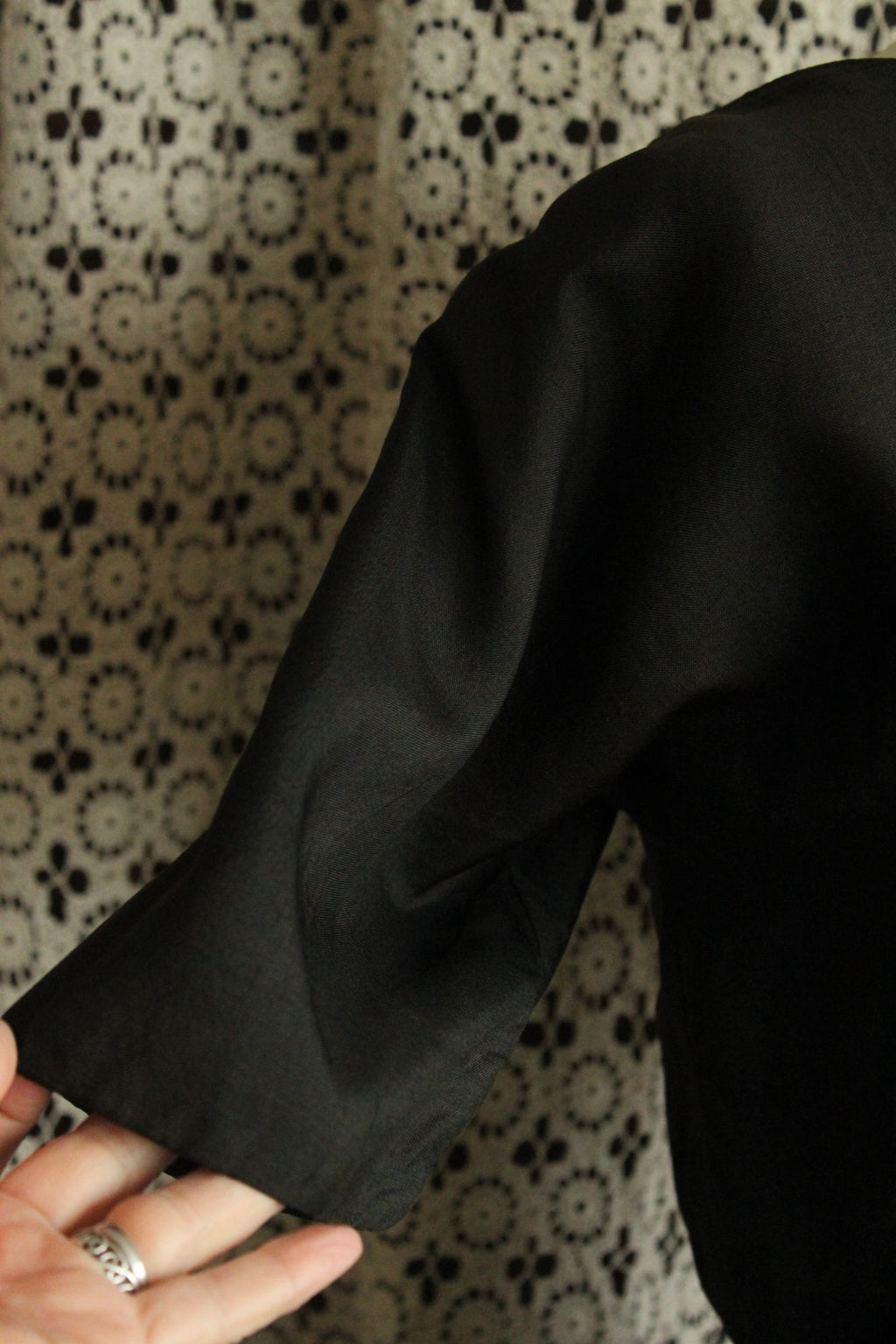 Vintage 1950s 1960s Black Silk Dress by Carl Naftal