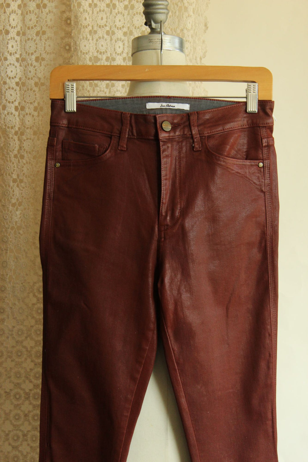 NWT Sam Edelman Skinny Ankle Jeans Stiletto  Faux Leather SZ 4/27 High Rise