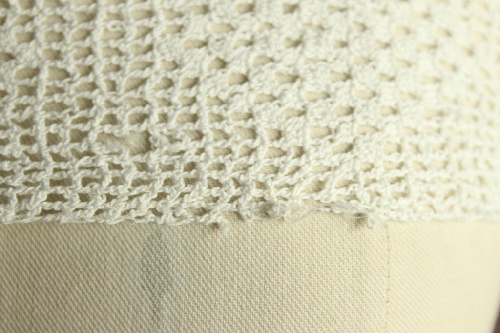 Vintage 1900s Edwardian White Crochet Lace Yoke Chemise Top Trim