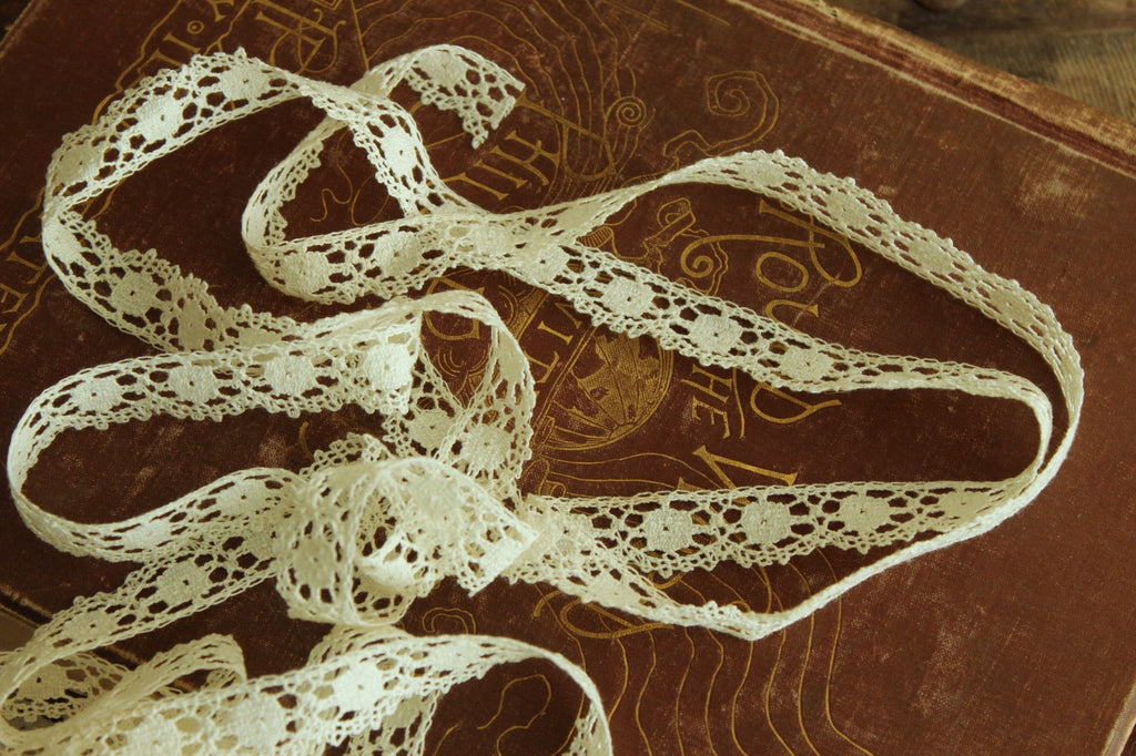 Vintage Lace Trim, Ivory Crochet, .75" Two Yards
