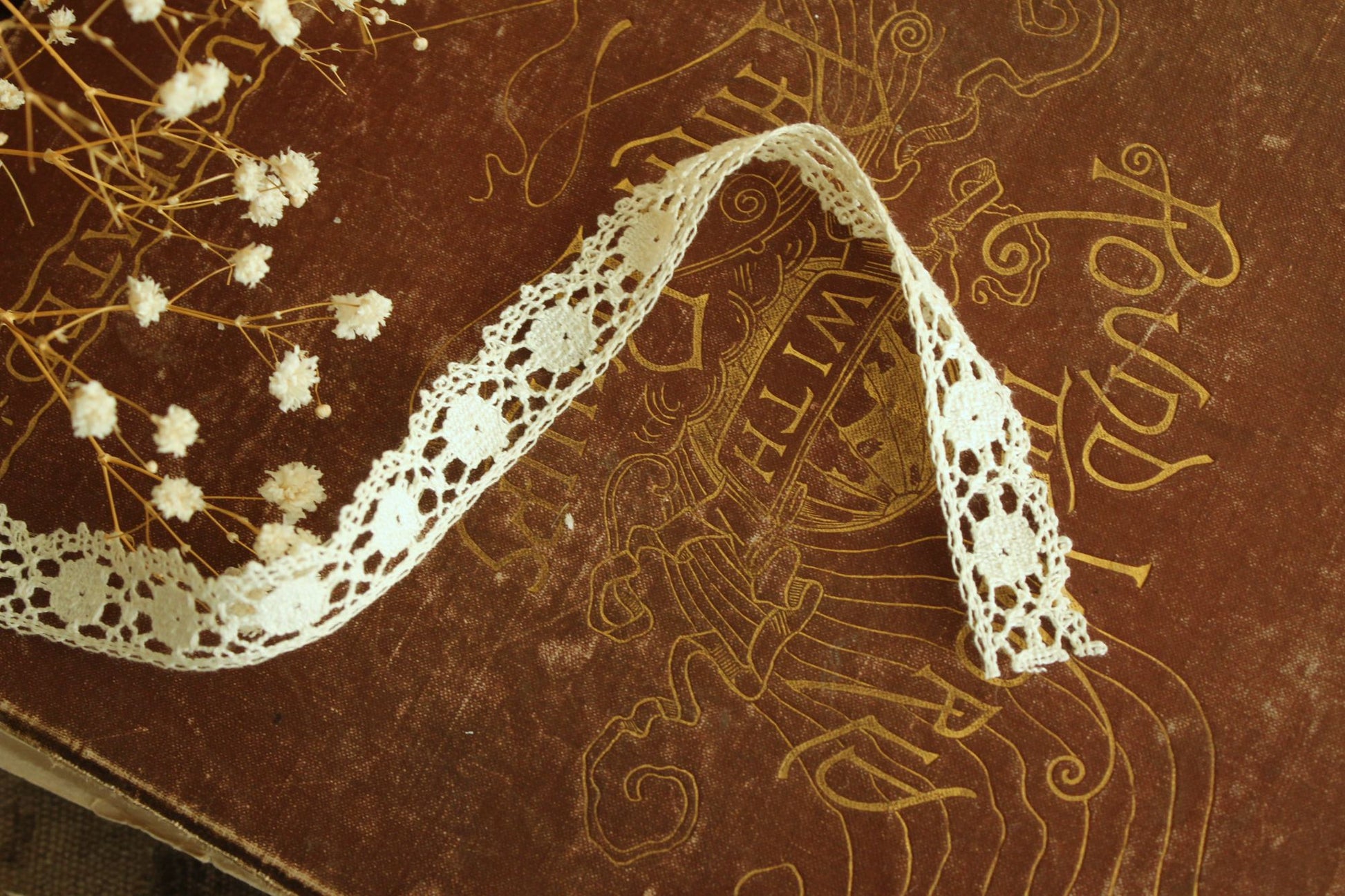 Vintage Lace Trim, Ivory Crochet, .75" Two Yards